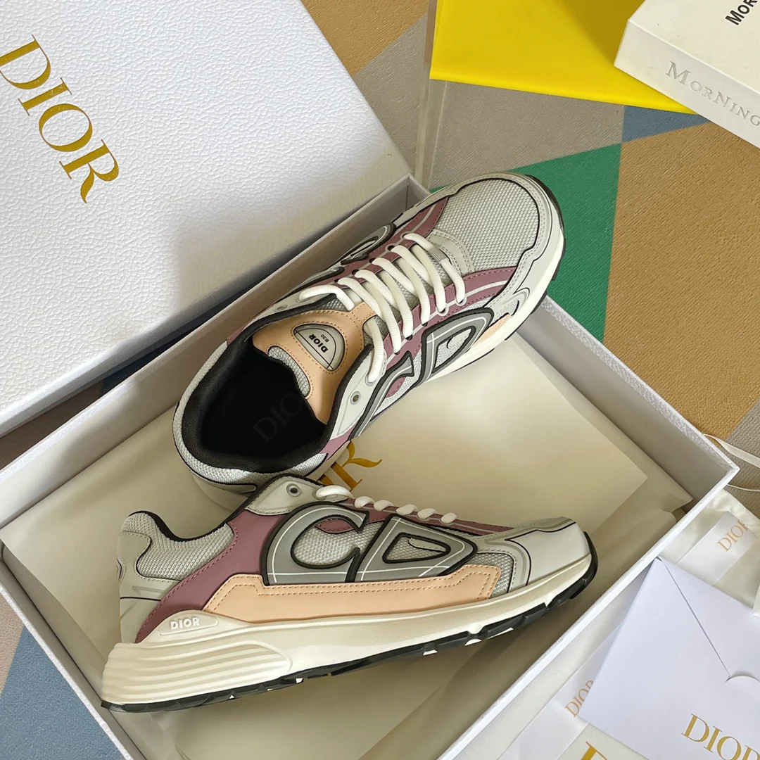 Кроссовки Dior B30 Series - Массивные кроссовки - Серые/Розовые