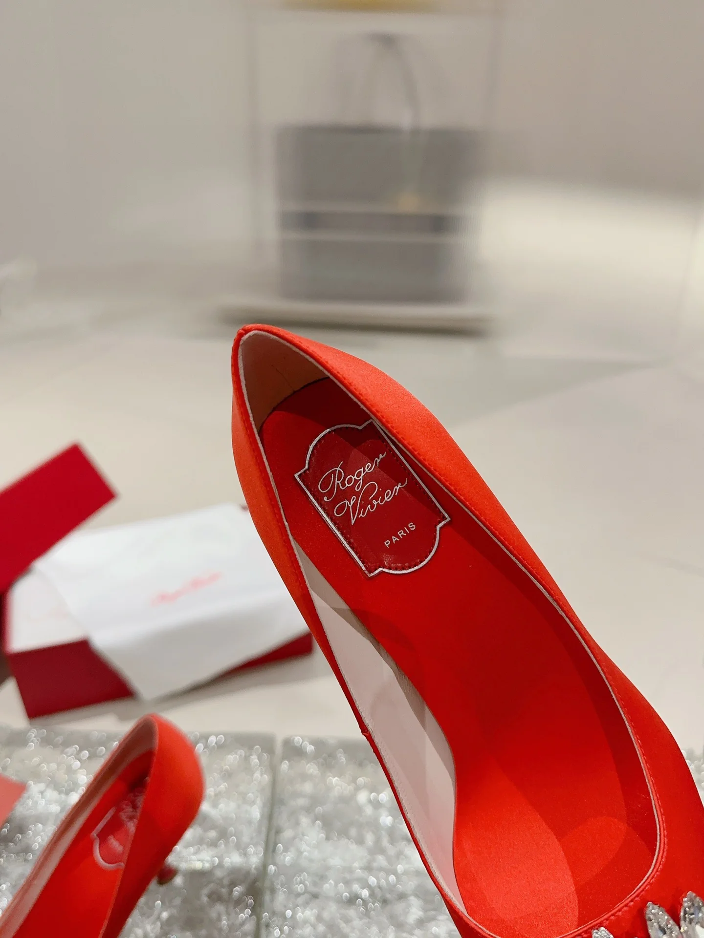 Туфли с квадратным носком и пряжкой - 2024 - Высокие каблуки - Красные