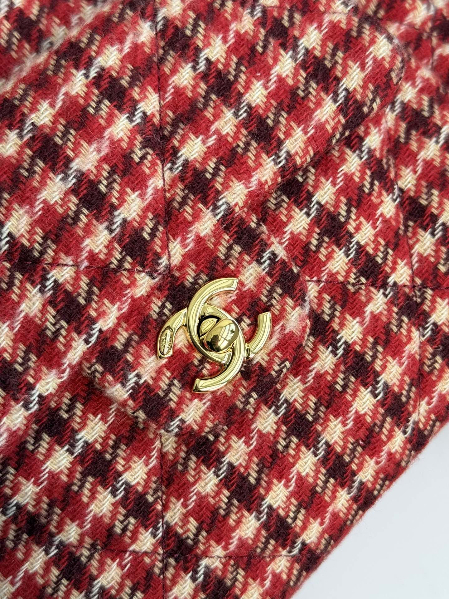 Рюкзак Chanel в клетку ?гусиная лапка? — красный