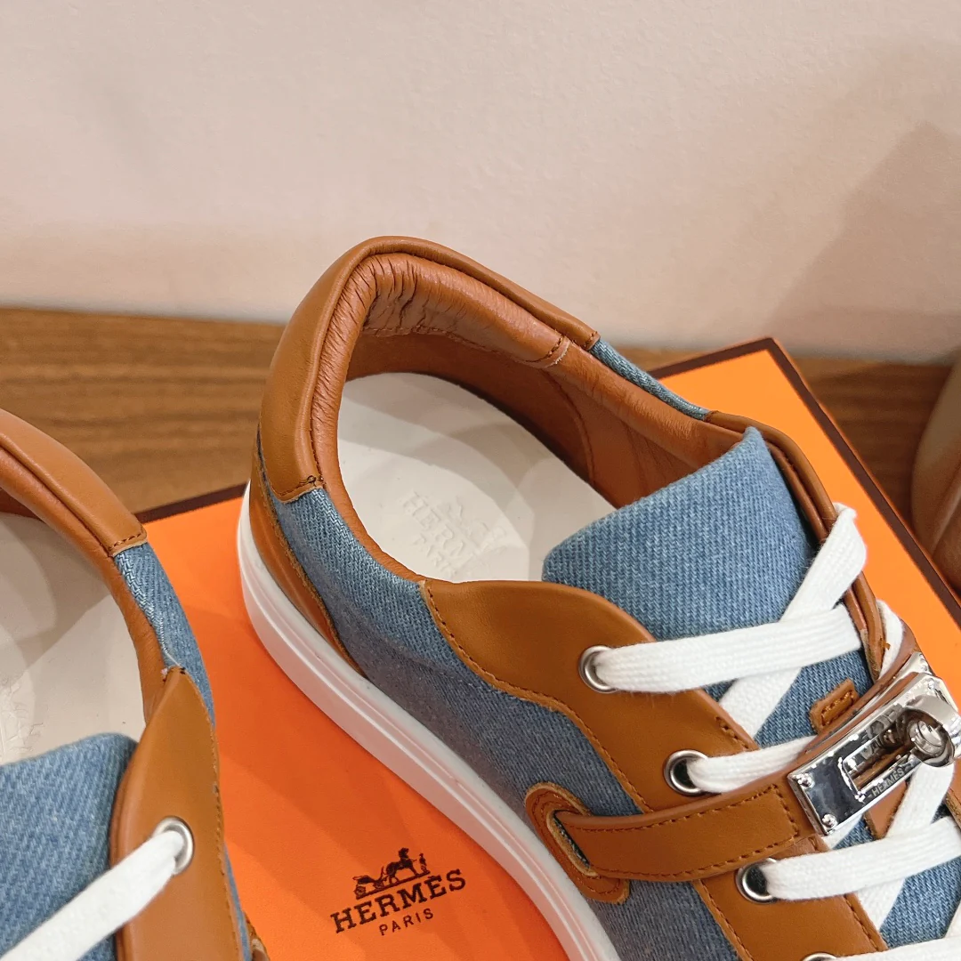 Повседневные туфли Hermes 2024 - Синие - 4