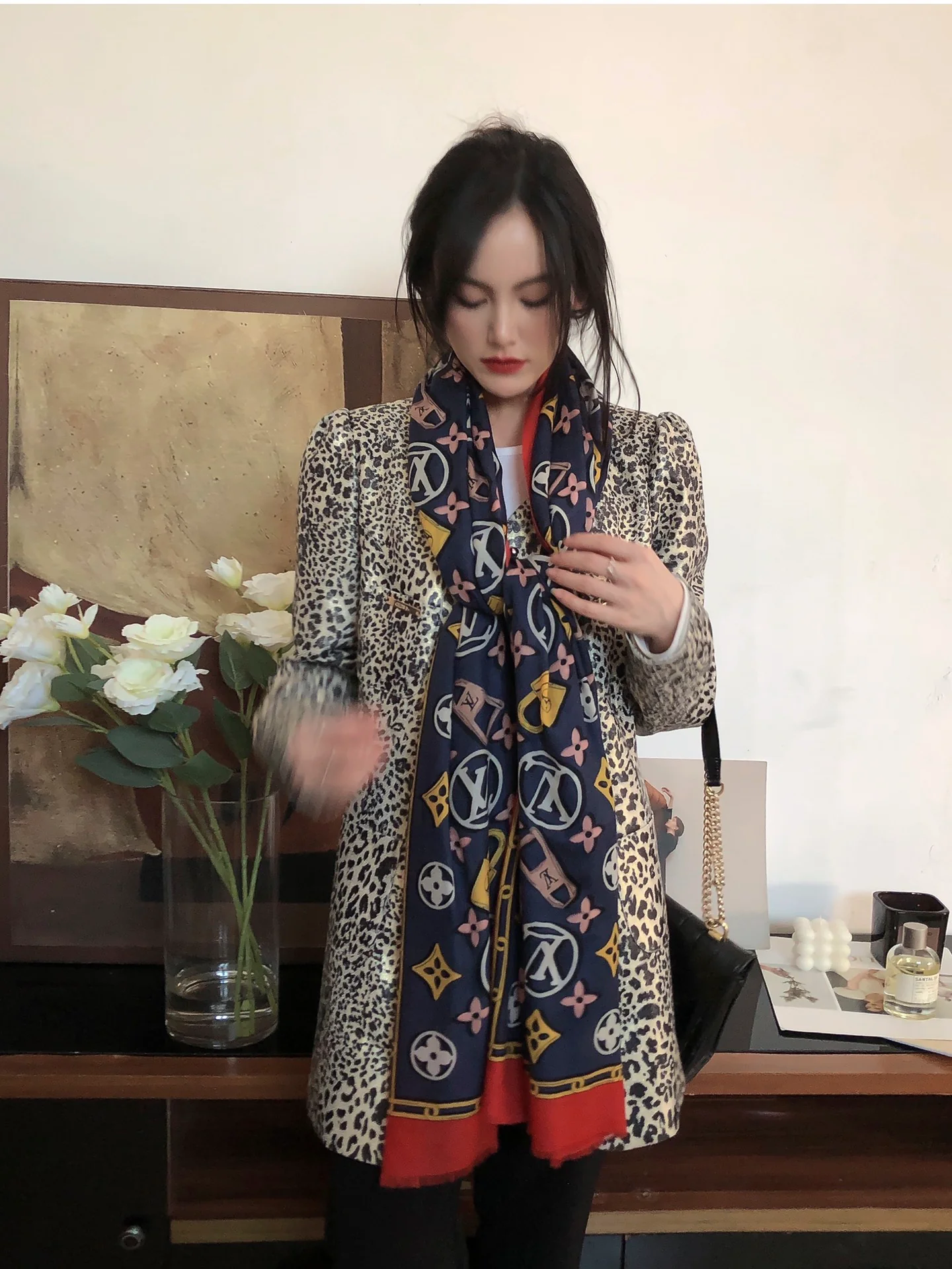 Длинный шарф LV Monogram - 110-200 см - Кашемир 100% чистоты - 1 шт.