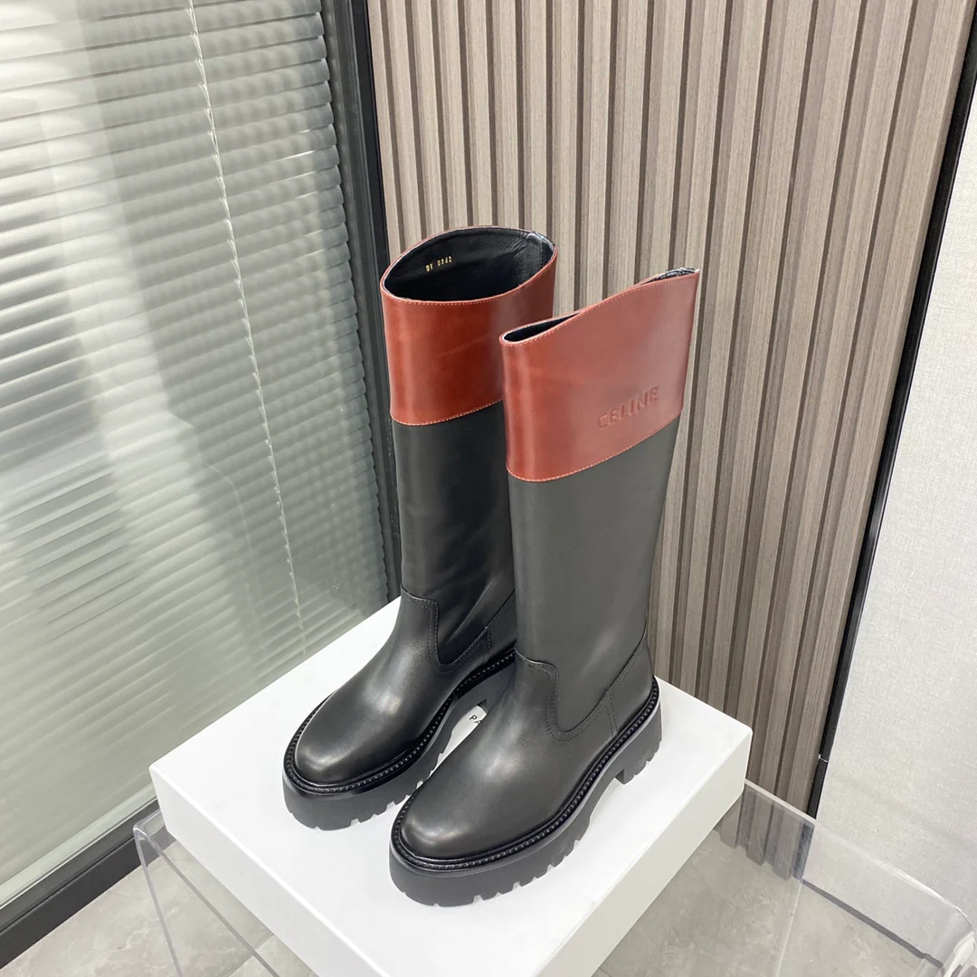 Новые сапоги для верховой езды Celine 2022 года - Вощеная телячья кожа - В стиле Ян Ми - Размеры 35-39-40 (Изготовлены на заказ)