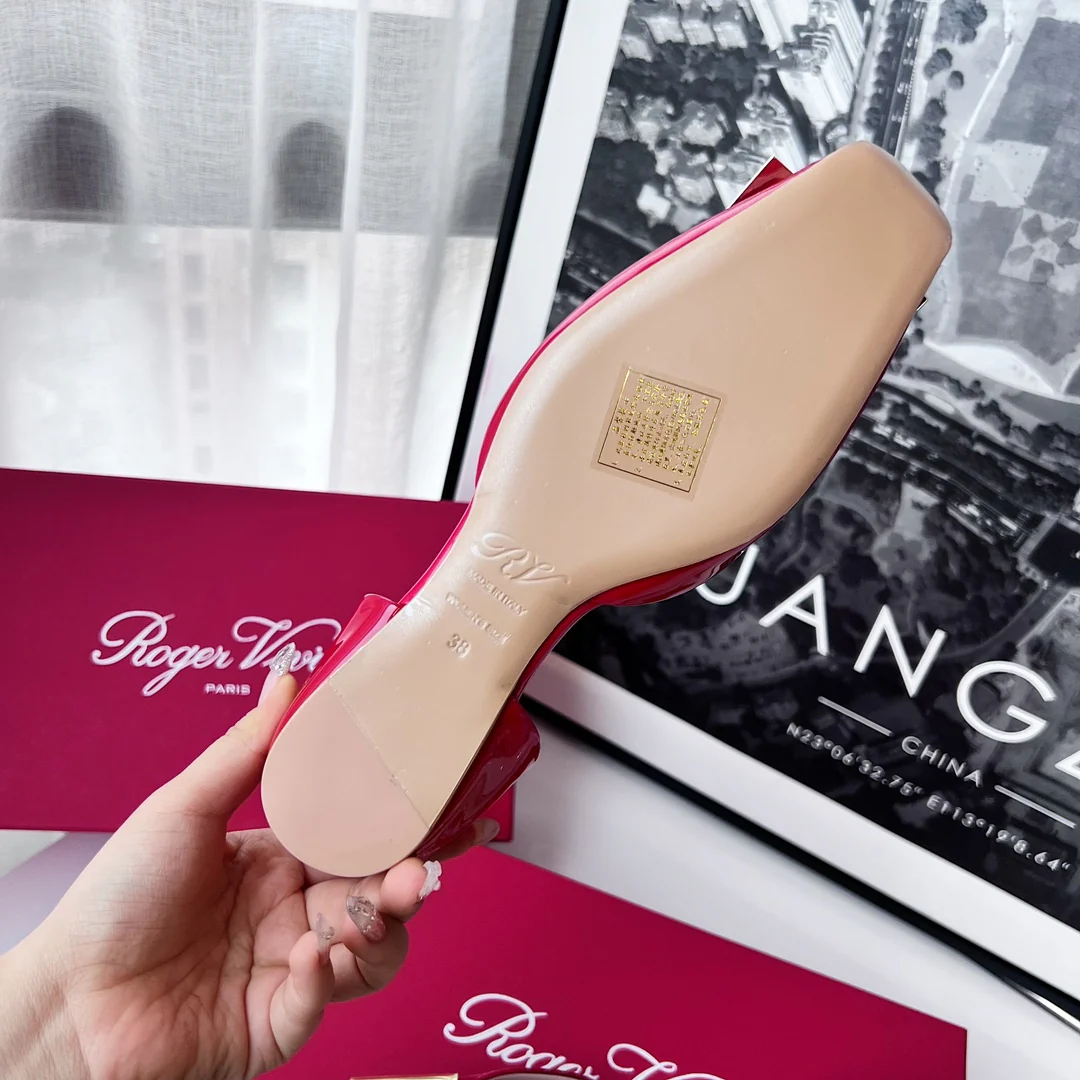 Обувь для автодомов - полые плоские туфли - красные