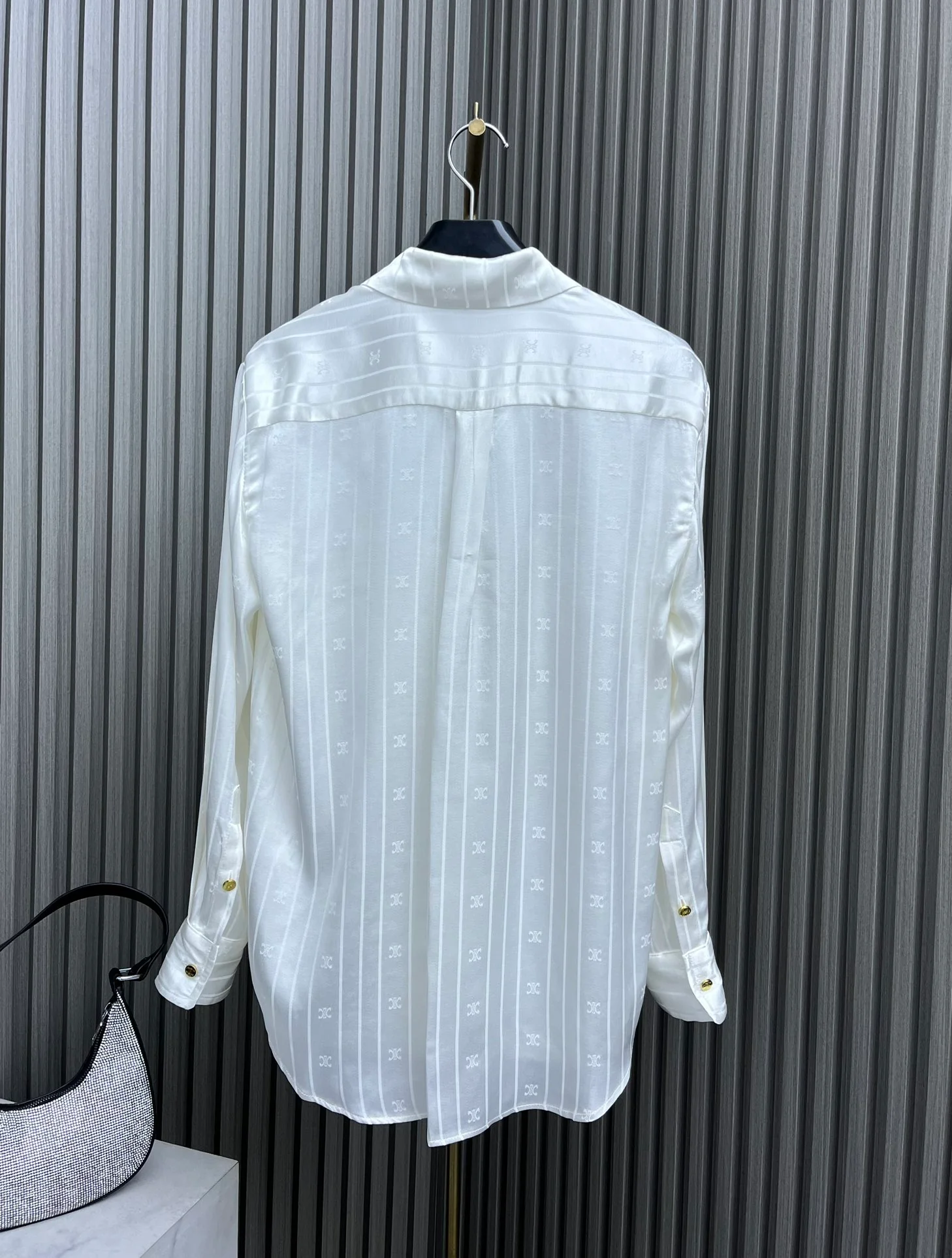 Рубашка из жаккардового атласа Celine-2403