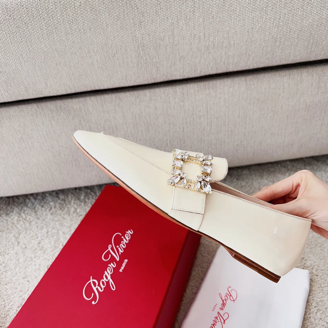 Обувь RV - Лоферы ?Версаль? с ромбовидной пряжкой - белые