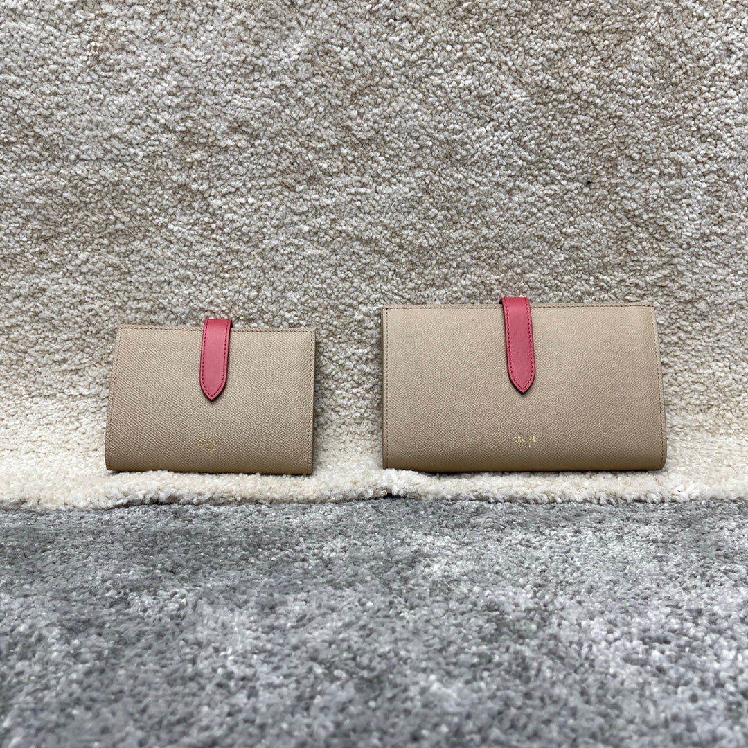 Длинный кошелек Celine - Кошелек с ремешком из крупнозернистой телячьей кожи - 5