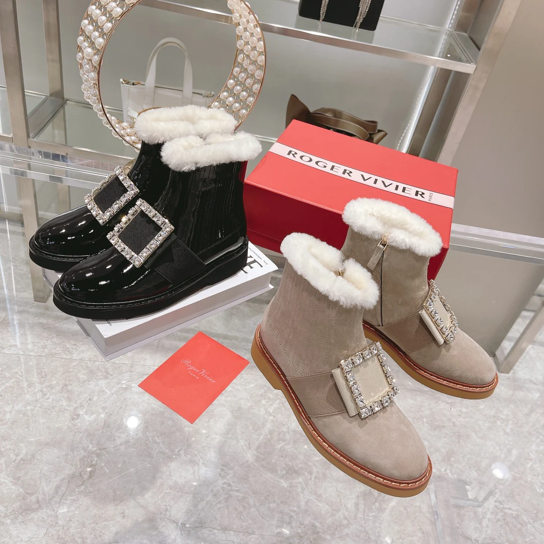 Новые уникальные ботильоны на каблуке RV, улучшенная версия, шерстяные ботинки - 1