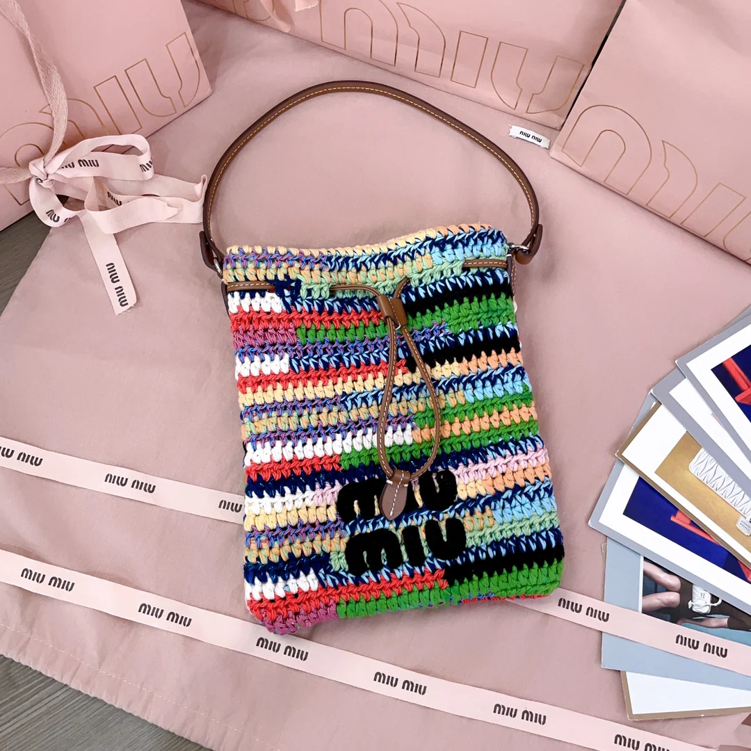 Miu Miu-5dn016-Luck Bag Woven Pouch