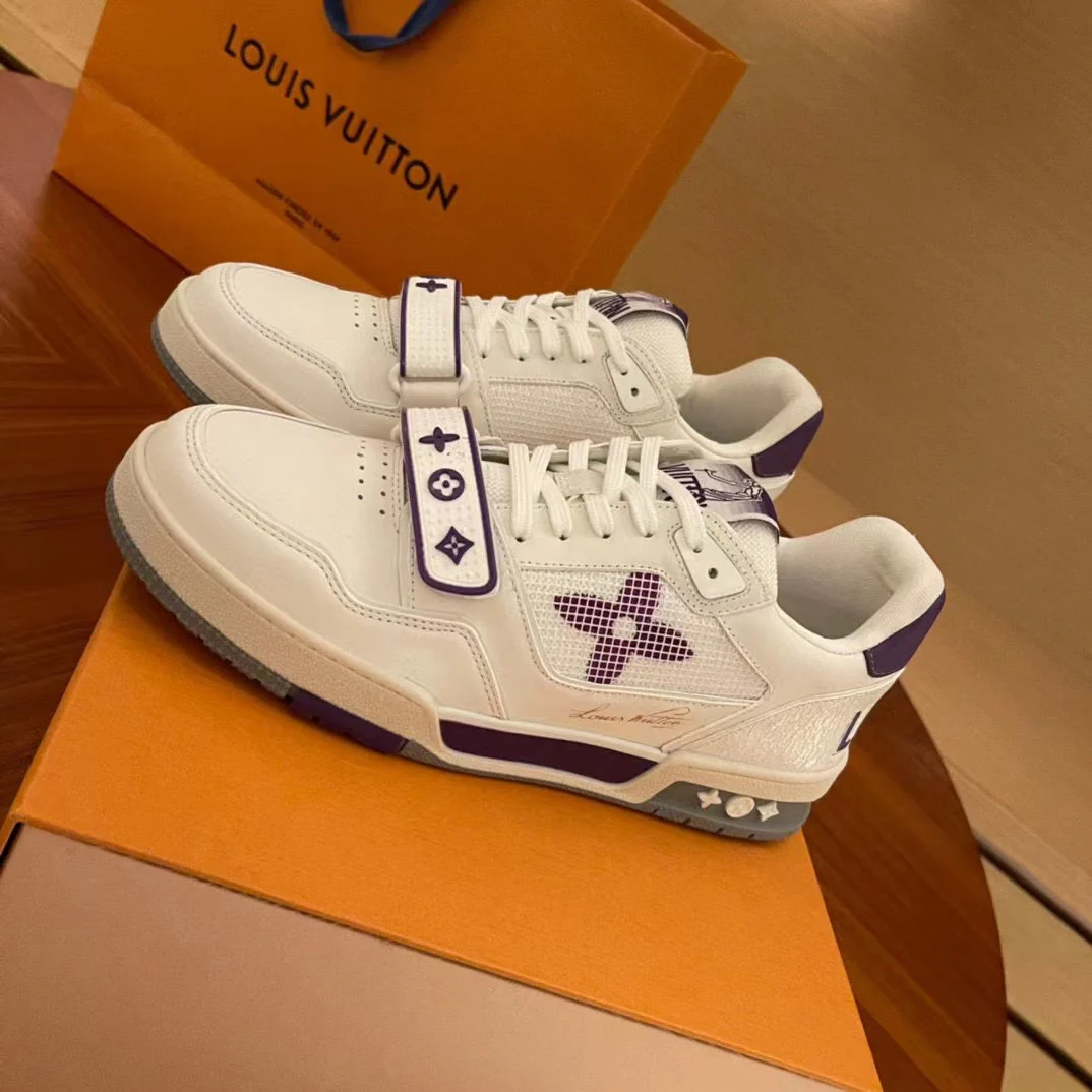 Кроссовки LV Trainer Series - на липучках - унисекс - белые и фиолетовые