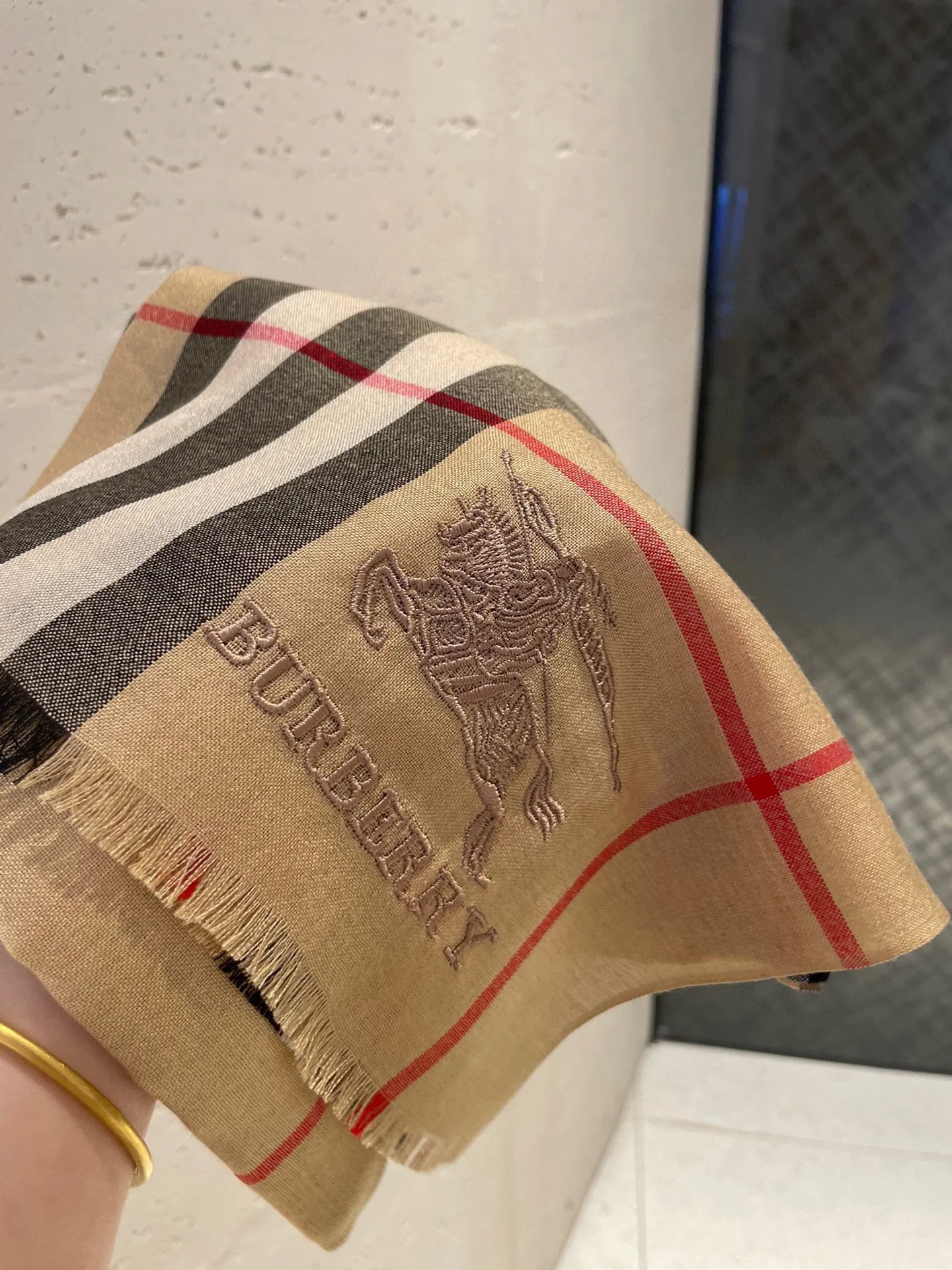 Классический клетчатый шарф для верховой езды Burberry - 80-190 см, 100% кашемир