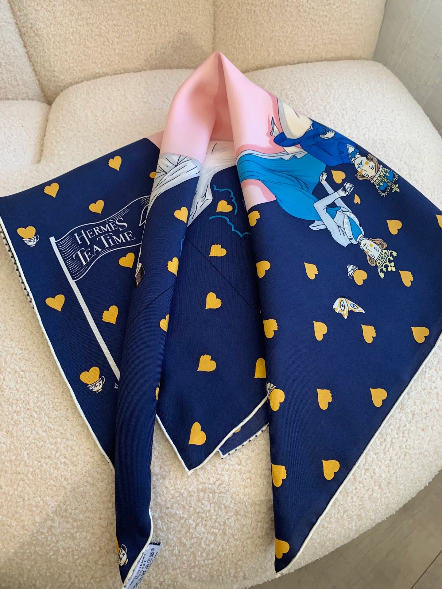 Hermes - Королевский послеобеденный чай - Шелковый шарф ограниченной серии, 70 см - 100% чистый шелк