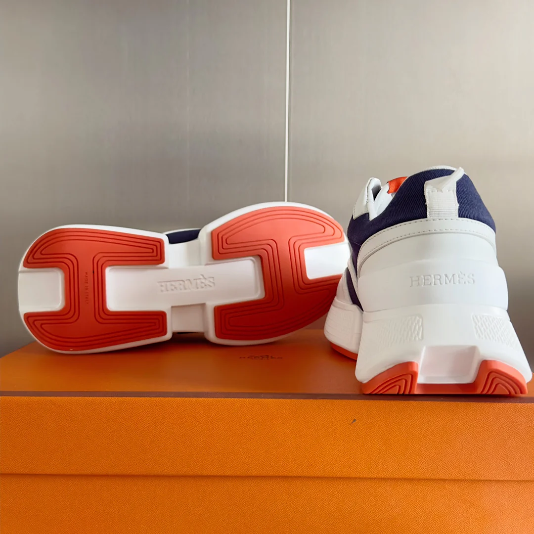 Новые повседневные кроссовки Hermes Giga Series 2023, унисекс, темно-синие.