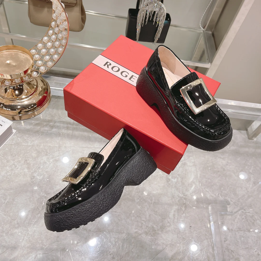 Новые лоферы RV на толстой подошве с квадратными пуговицами, осенне-зимняя коллекция.