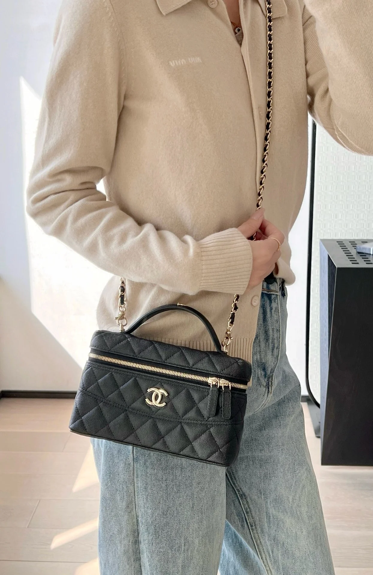Длинный клатч-коробочка Chanel 25c-LP - черный