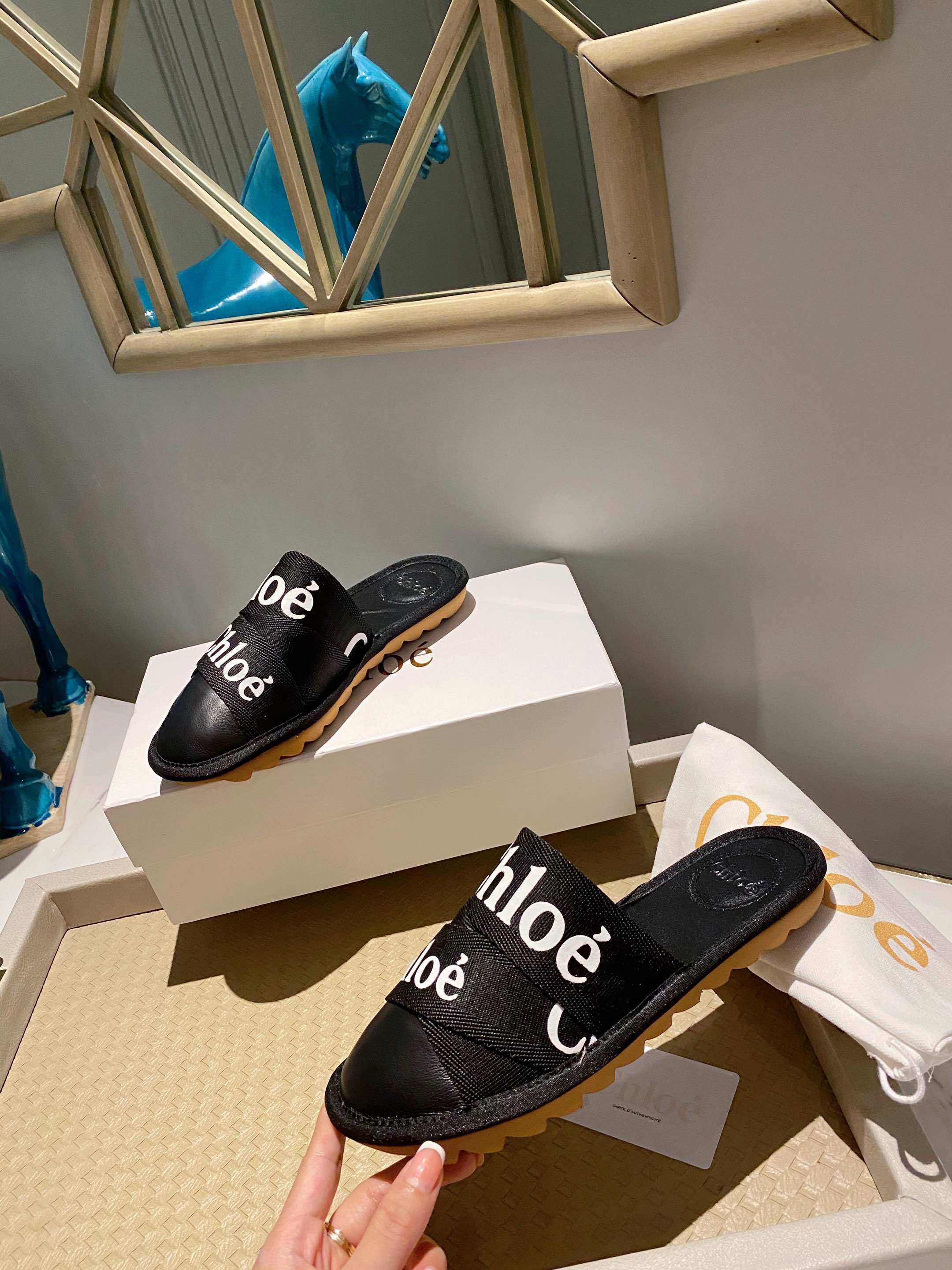 Туфли Chloe - Chloe - сумка спереди - тапочки - черные