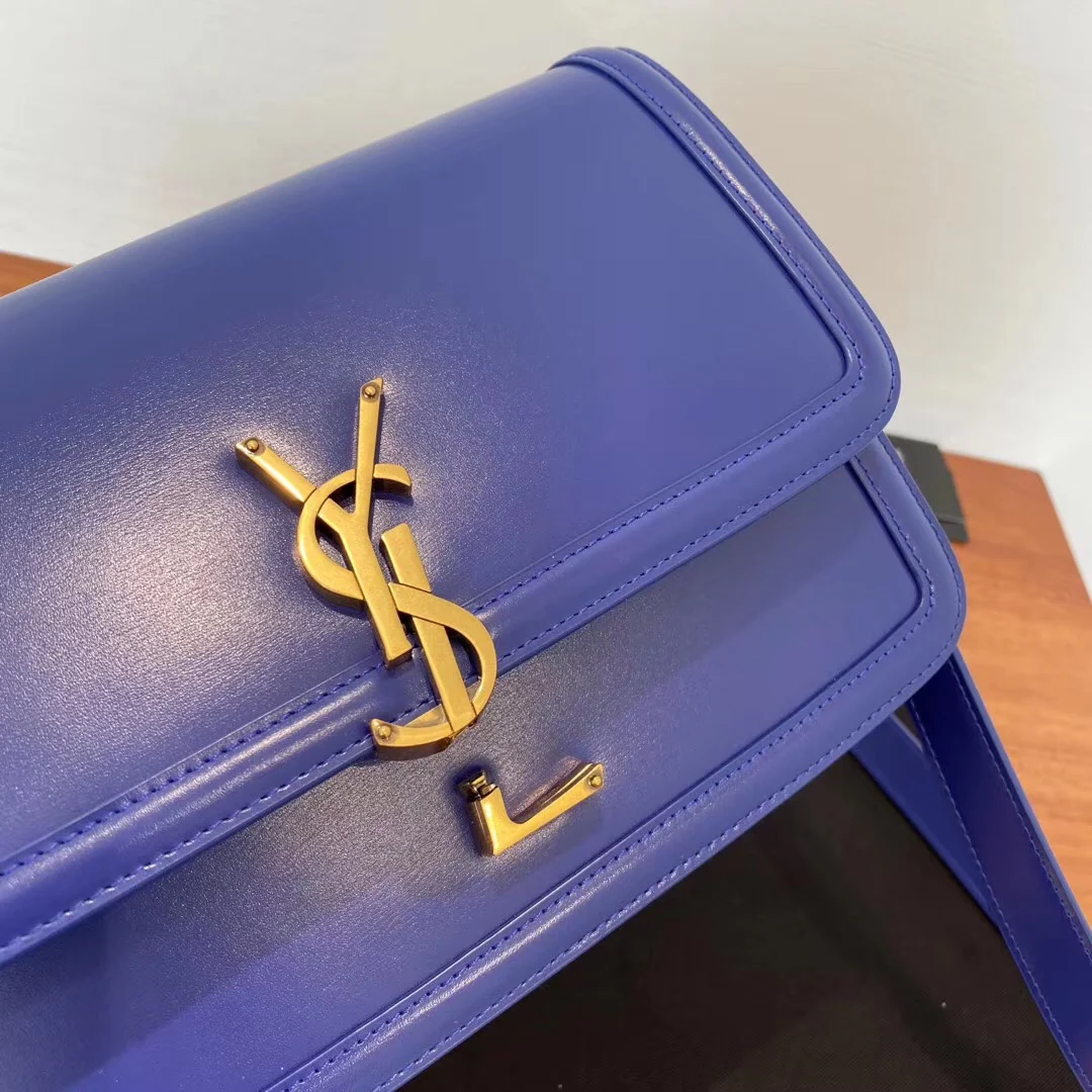 Сумка YSL Solferino Tofu - синяя - 23см