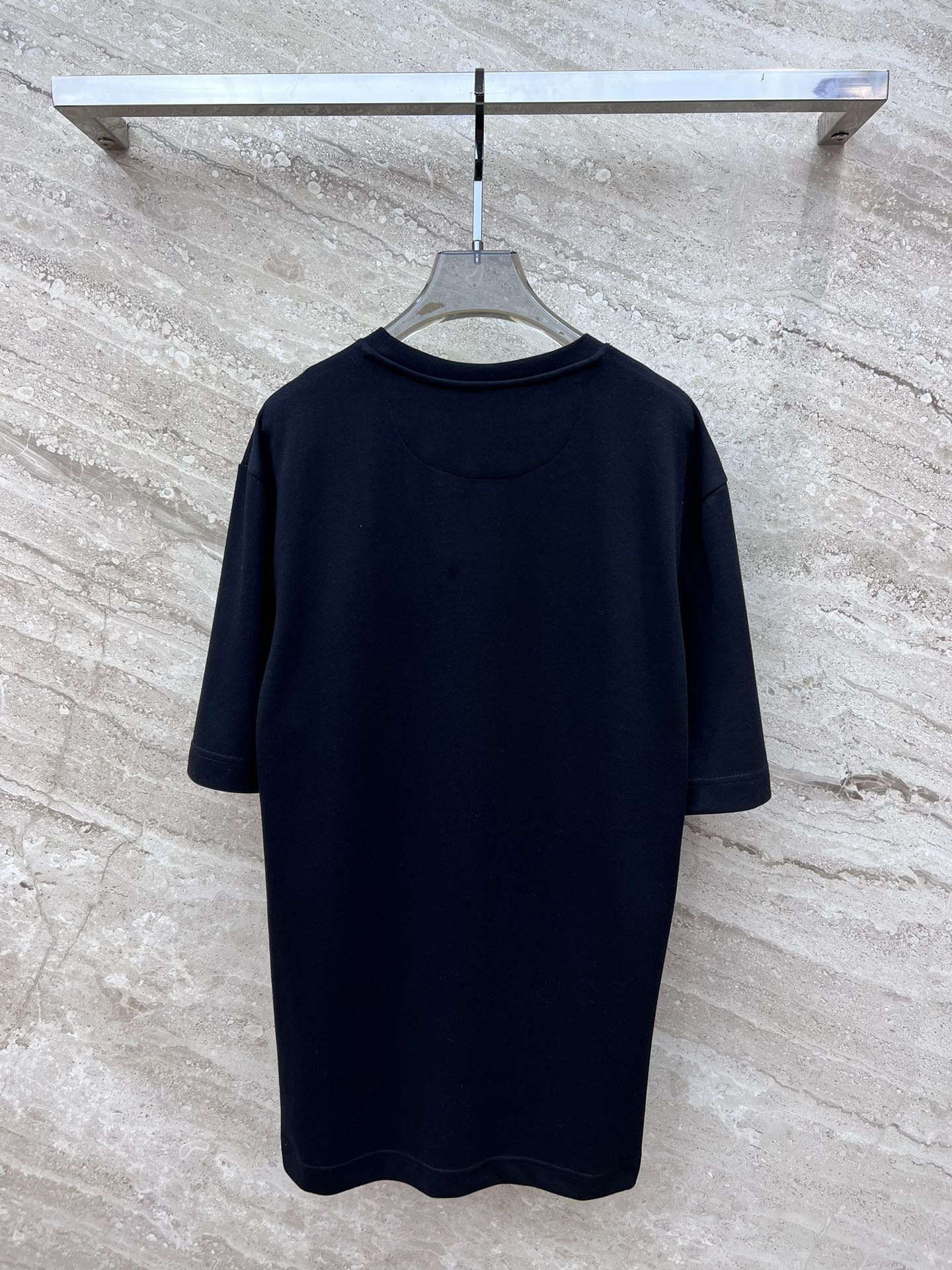 Футболка Fendi 2403-24ss весна/лето с принтом Tool, круглым вырезом и коротким рукавом - синяя