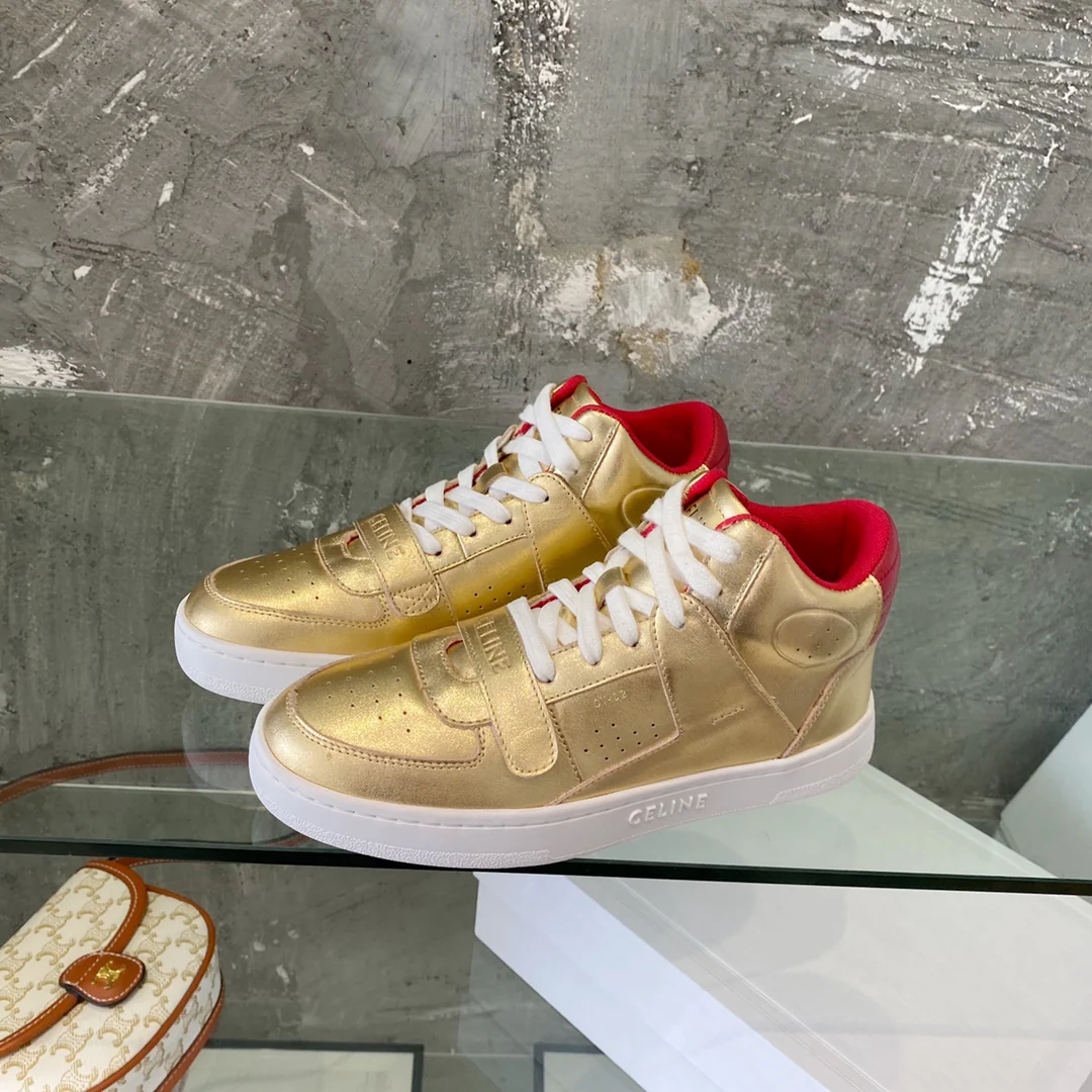 Спортивные высокие кроссовки Celine - унисекс - золотистые