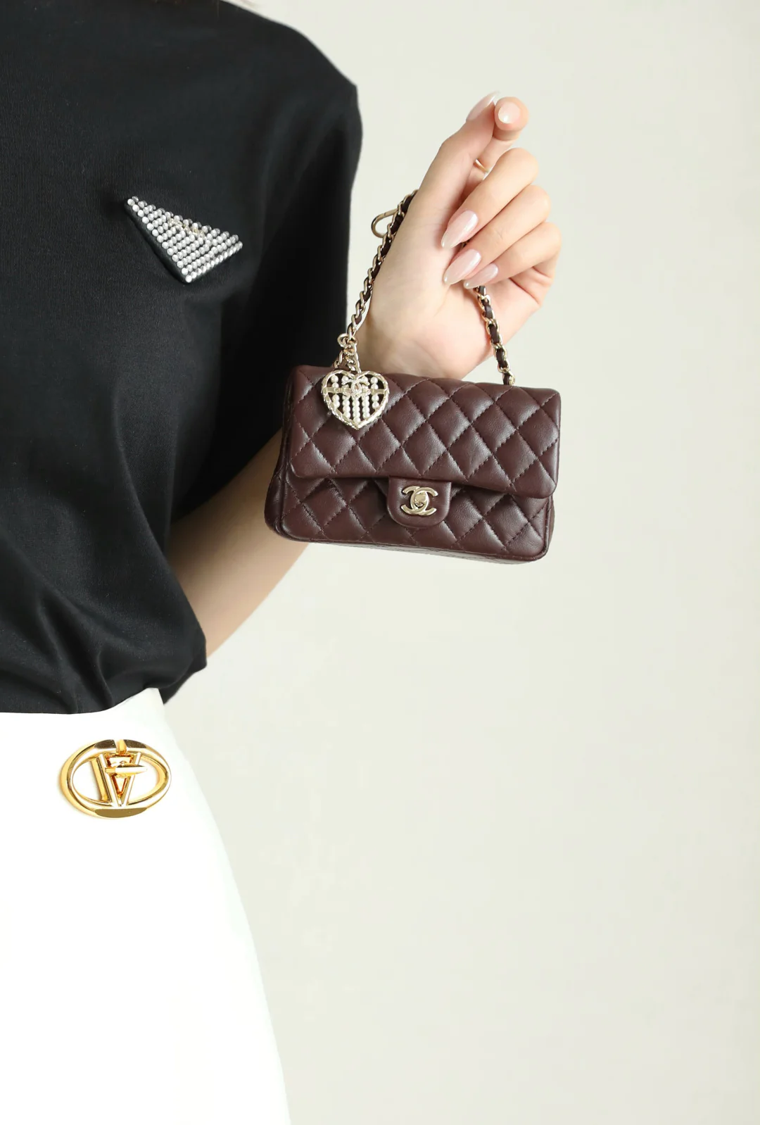 Chanel - Классический шарм - Бордовый - Пряжка из светлого золота