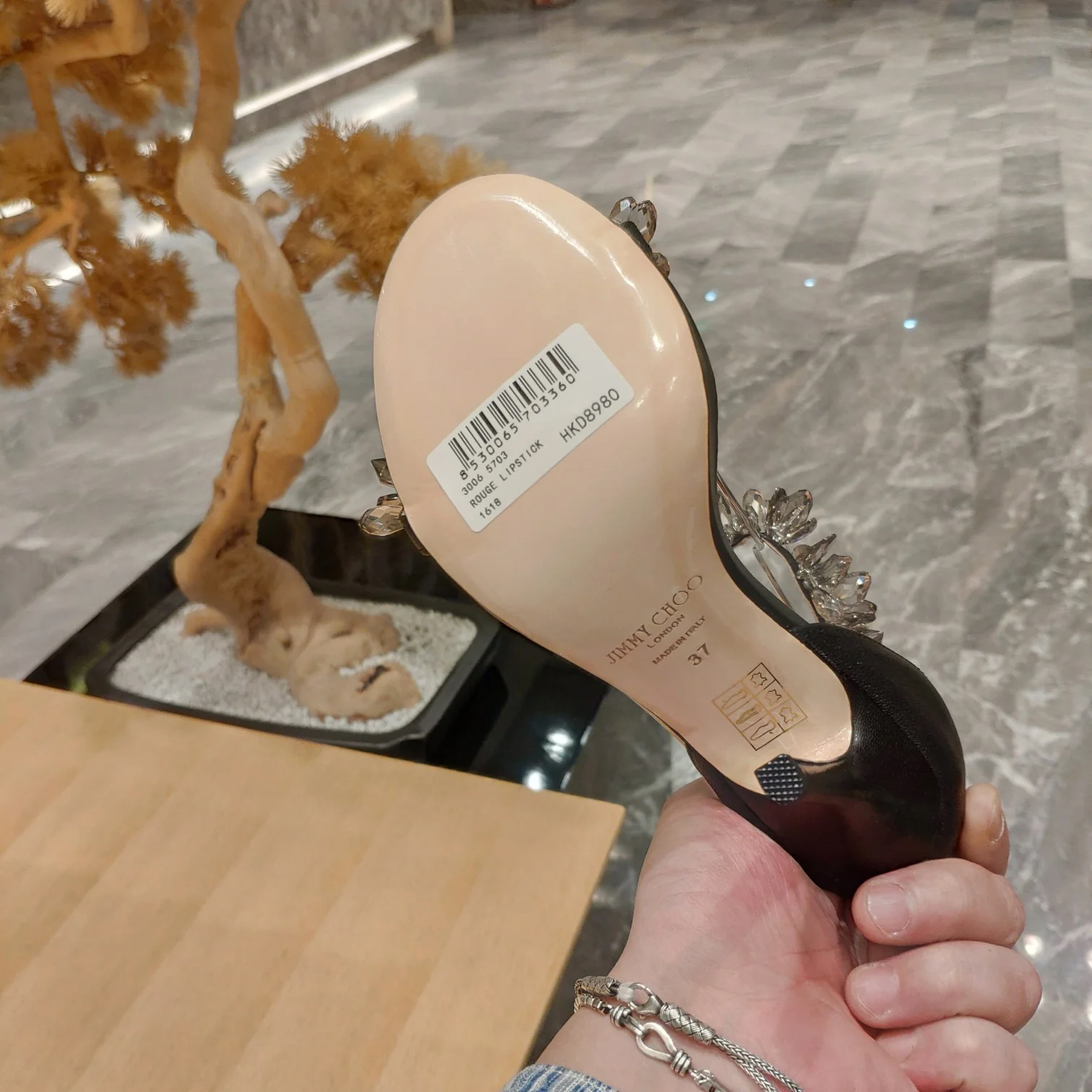 Коллекция высокой моды Jimmy Crystal - Босоножки на шпильке - Черные