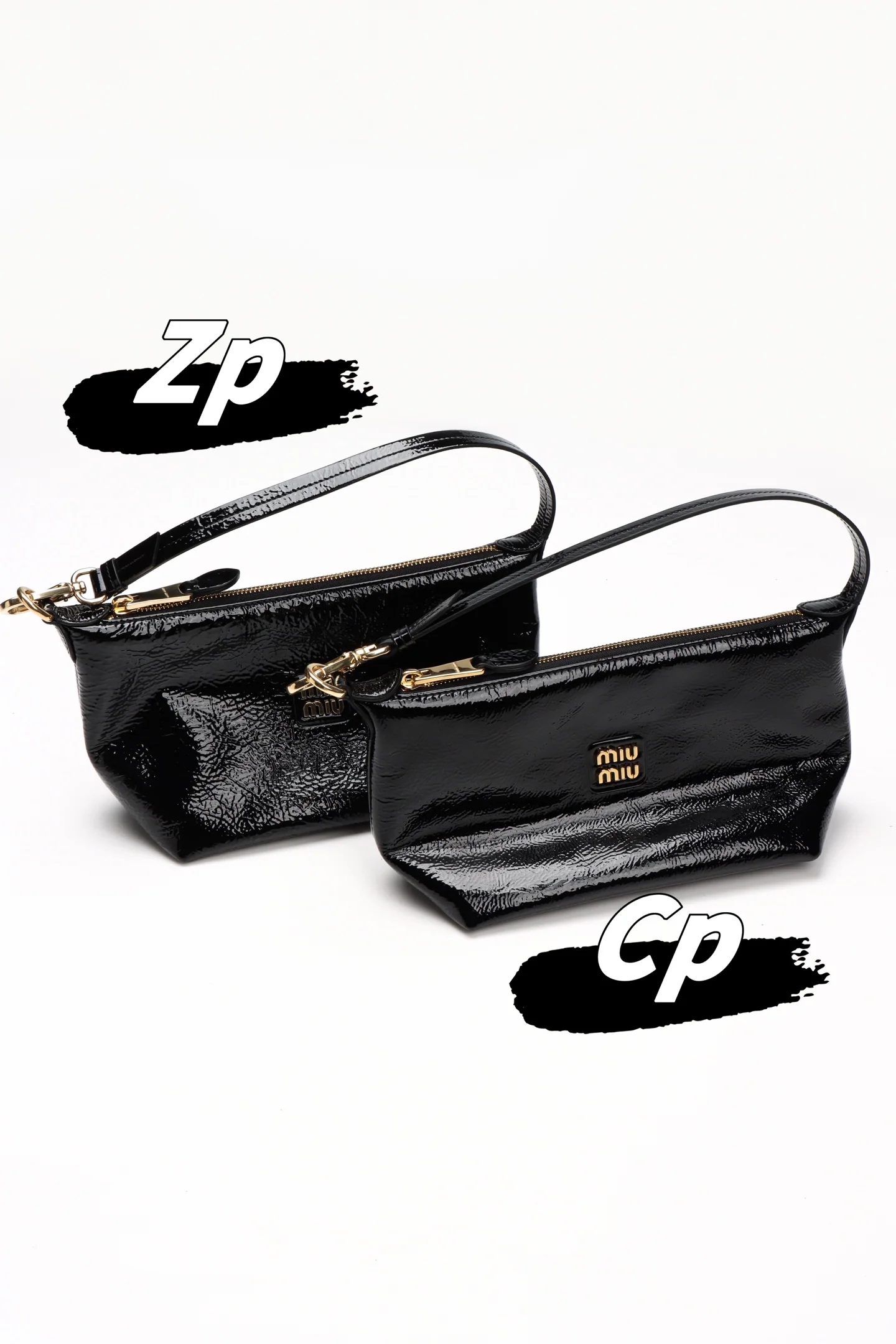 Сравнение косметичек/сумок для ланча из лакированной кожи Miu Miu