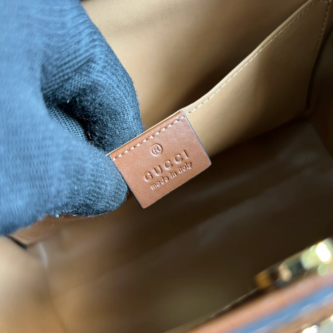 Сумка Gucci Bamboo - 27x24x11 см - Коричневая змеиная кожа