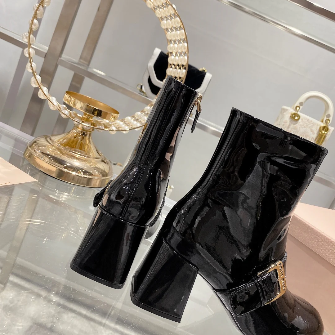 Miu Miu - Ботильоны 22s с застежкой-молнией и металлической пряжкой - 2