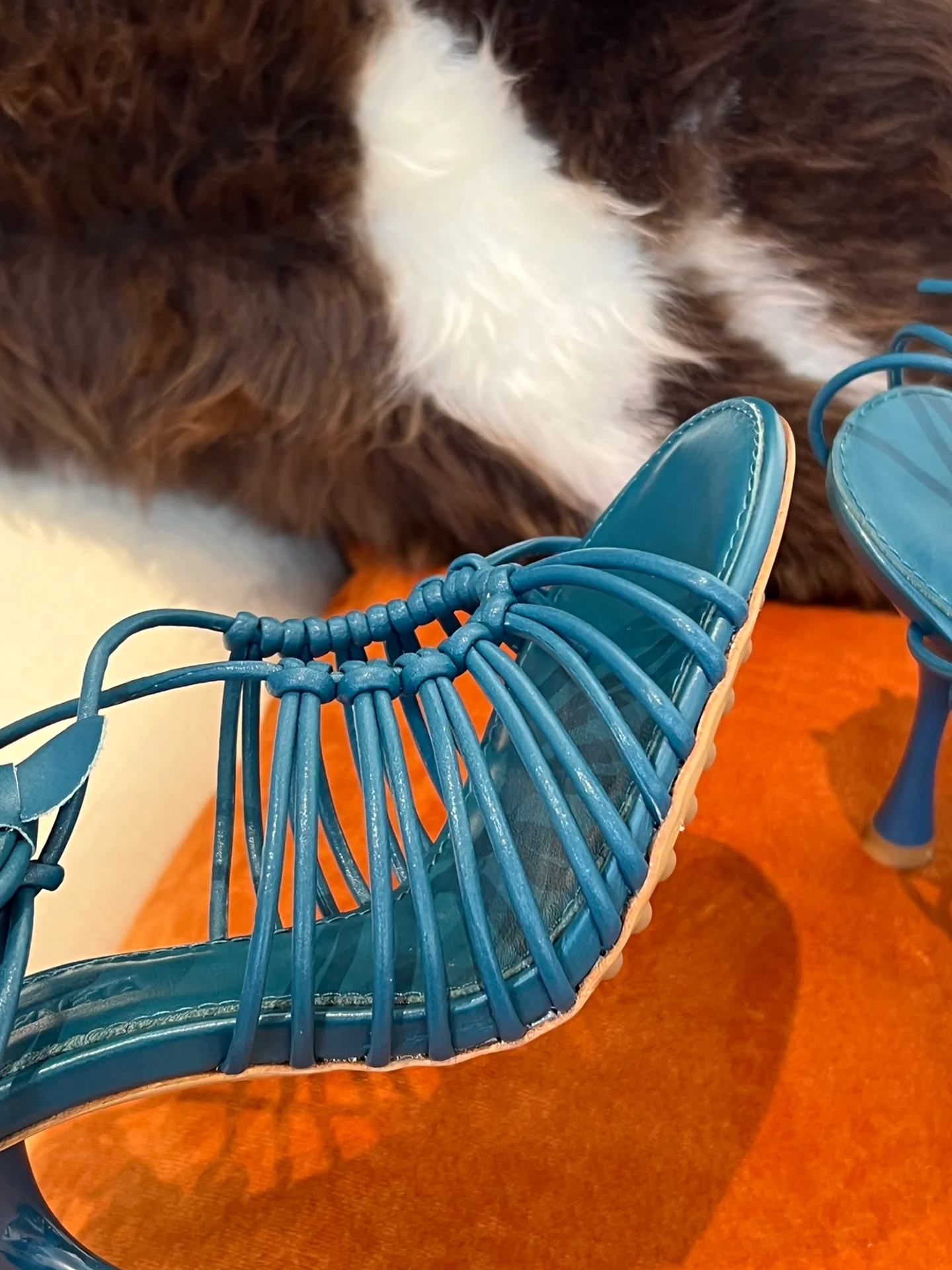 BV - Синие туфли на высоком каблуке со шнуровкой