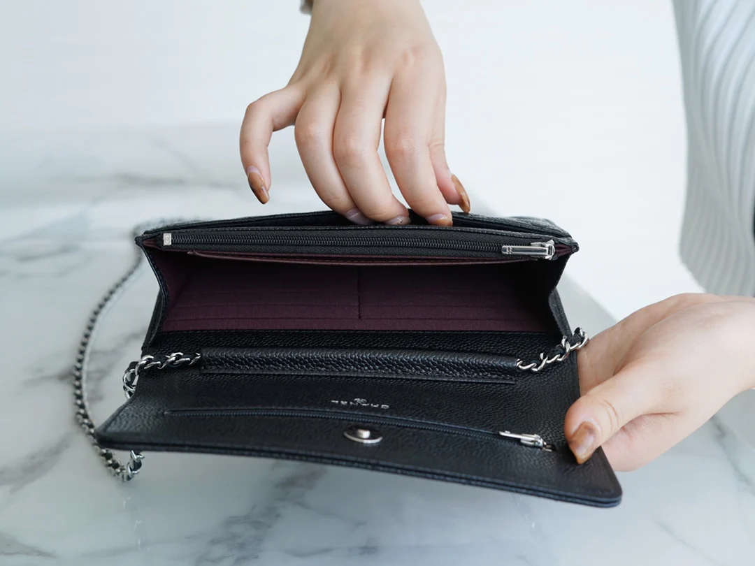 Chanel Classic WOC - Текстура ?кожура личи? - Золотая пряжка - Серебряная пряжка - Сумка на цепочке