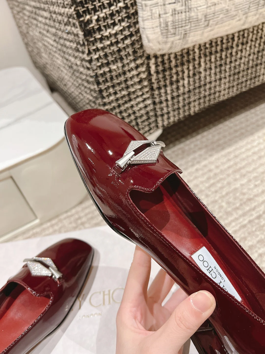 Туфли Jimmy Flat Toe - бордовые