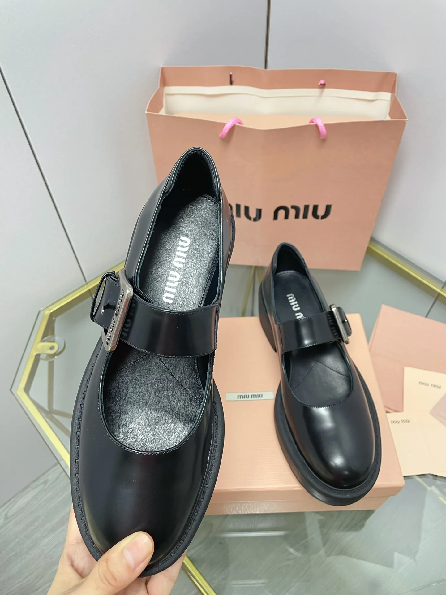 Miu Miu - Кожаные туфли-сапоги