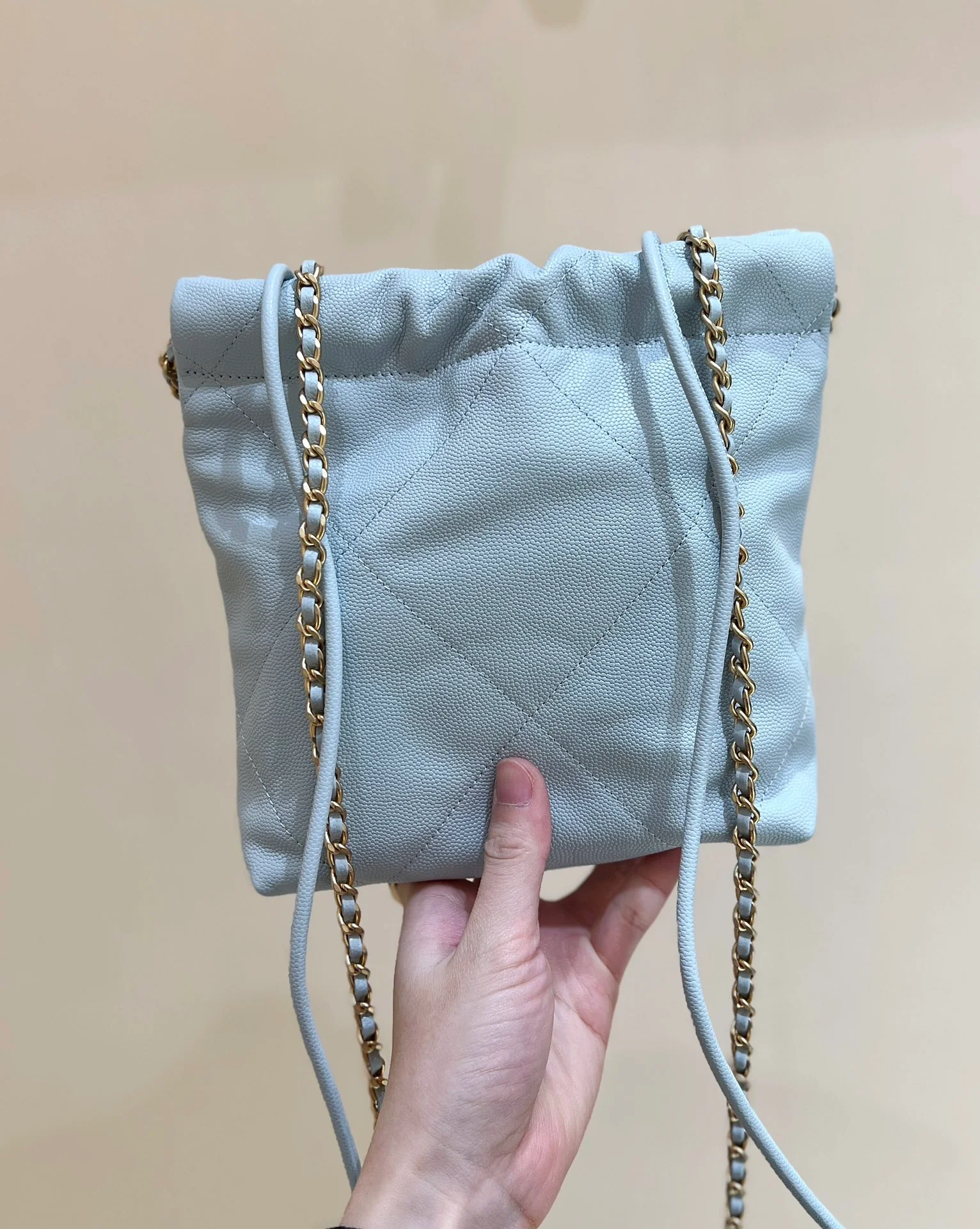 Мини-сумка Chanel Mini 22, лимитированная серия, мусорный мешок - белый.