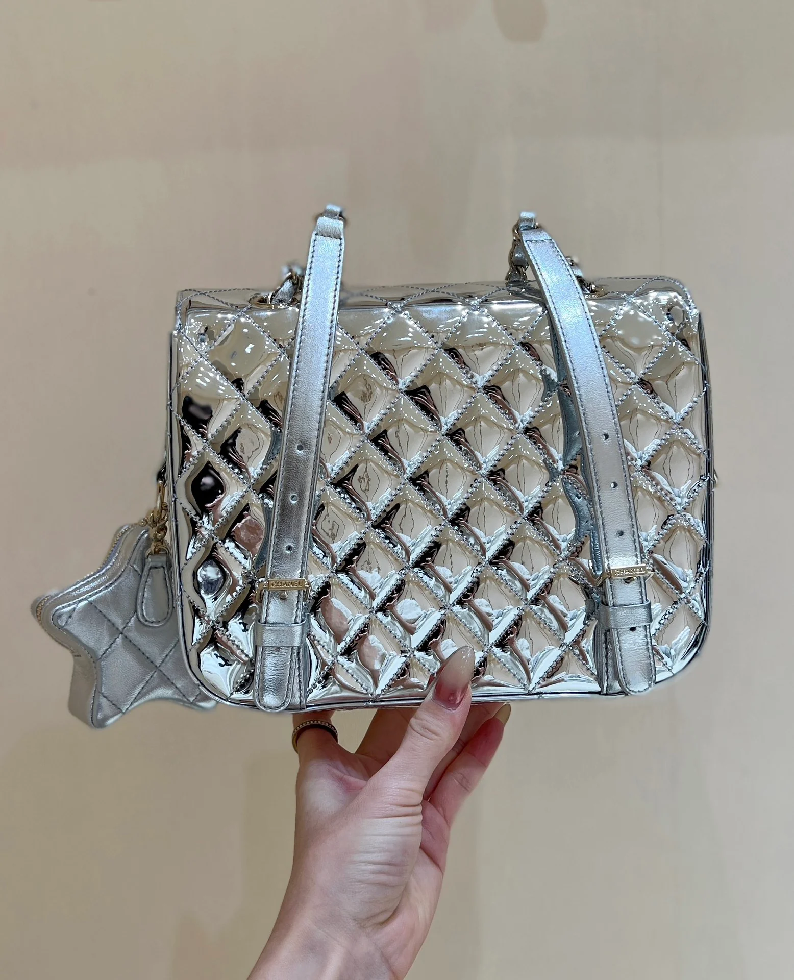 Рюкзак Chanel Early Spring Collection 24c - серебристый