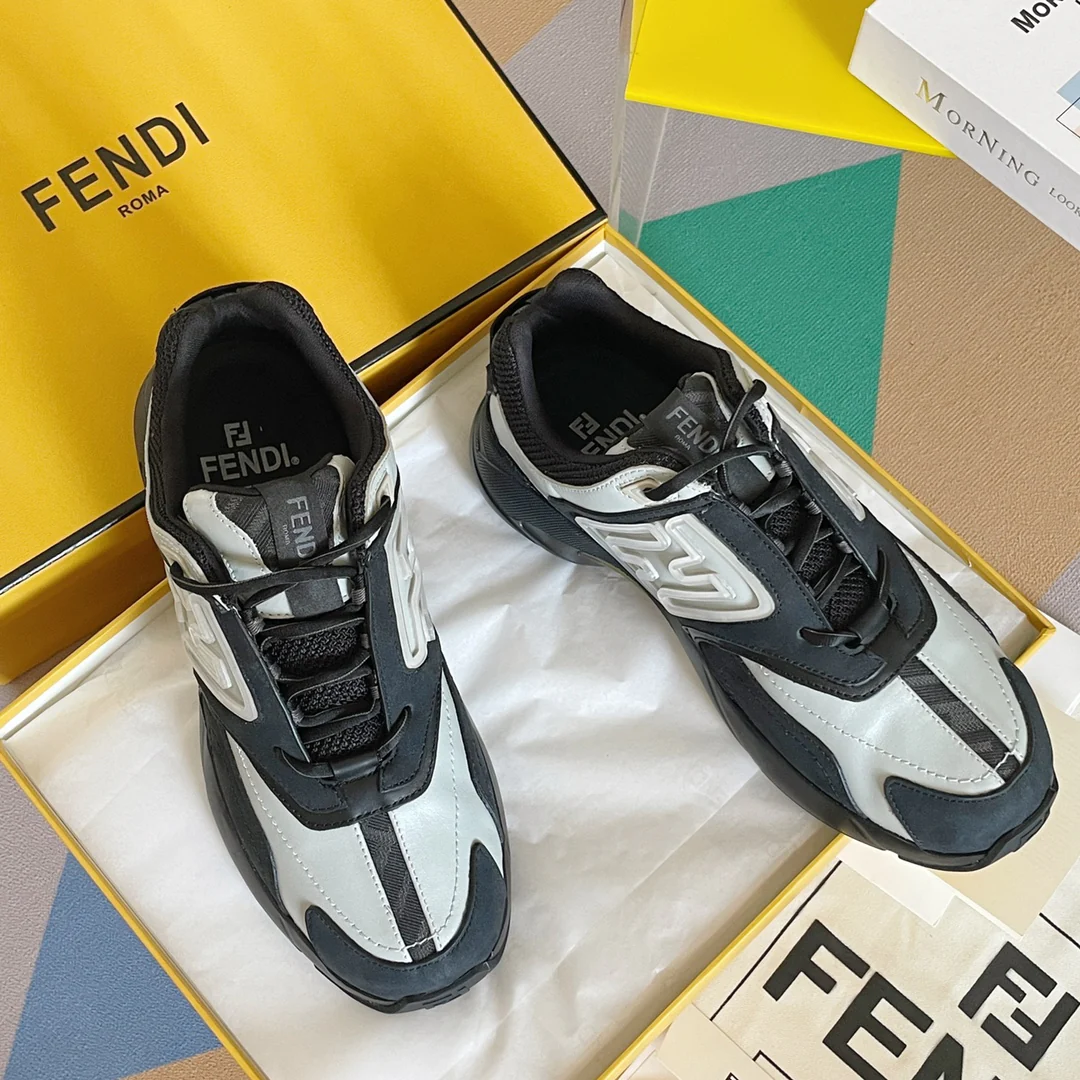 Кроссовки Fendi — парные — белые и черные