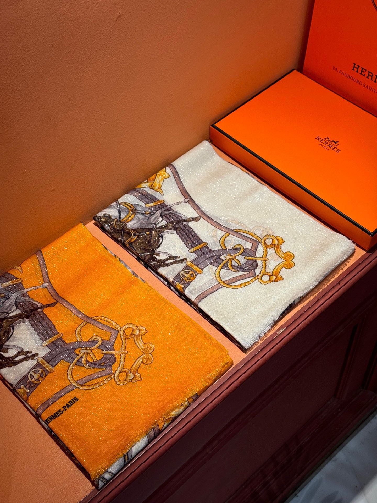 Длинный шарф Hermes Classic Gear 2024 - 110-200