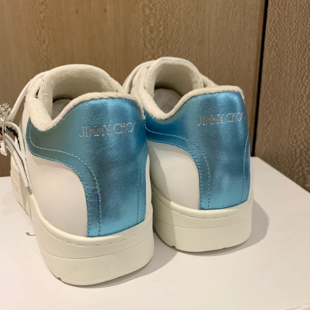 Кроссовки Jimmy Rhinestone Buckle White Sneakers Series - Облегающая обувь - 1