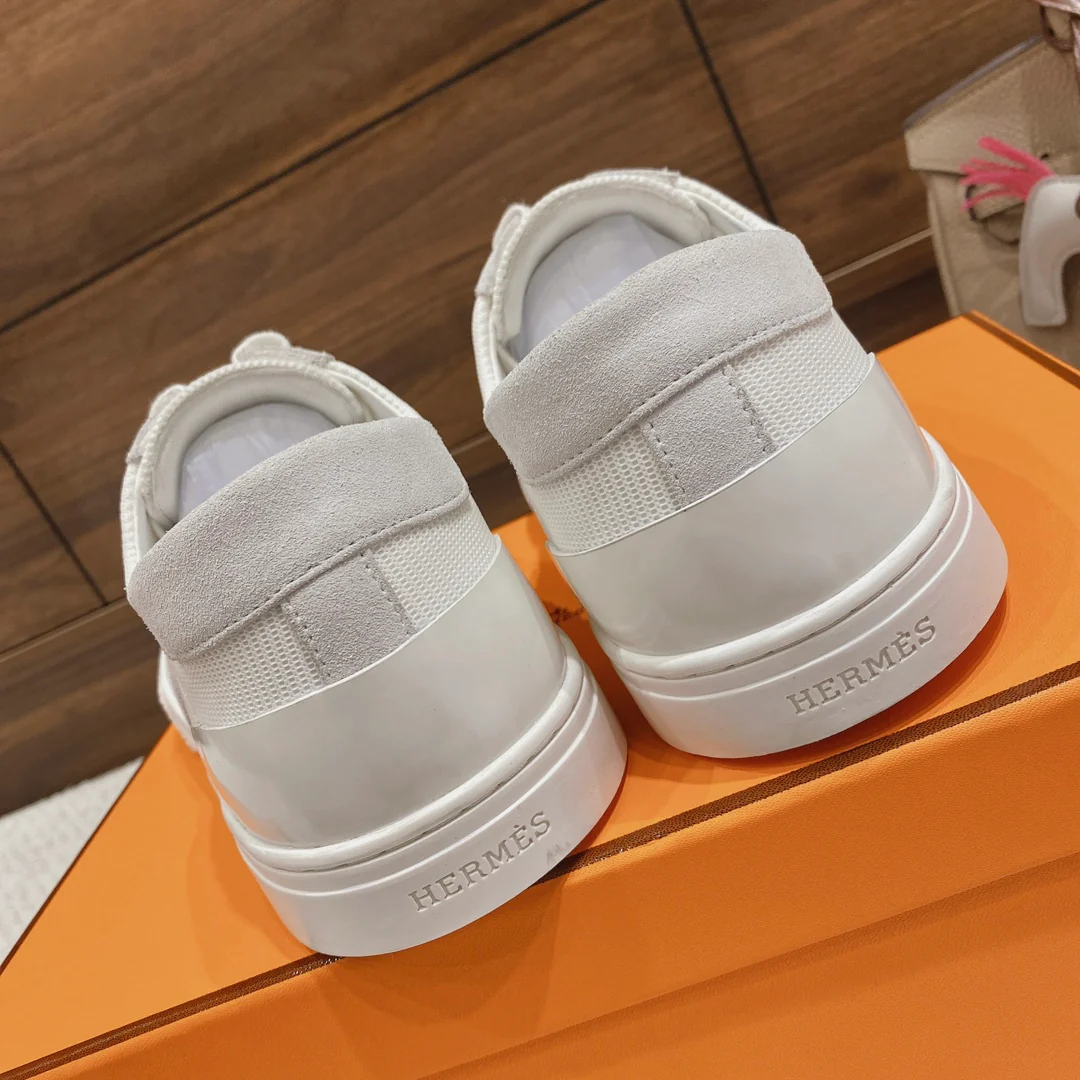 Весенняя коллекция Hermes 2022 — Белые повседневные кроссовки — Унисекс — Белые