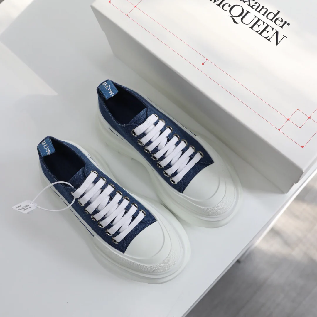 Кед на платформе McQueen - унисекс - джинсово-синий