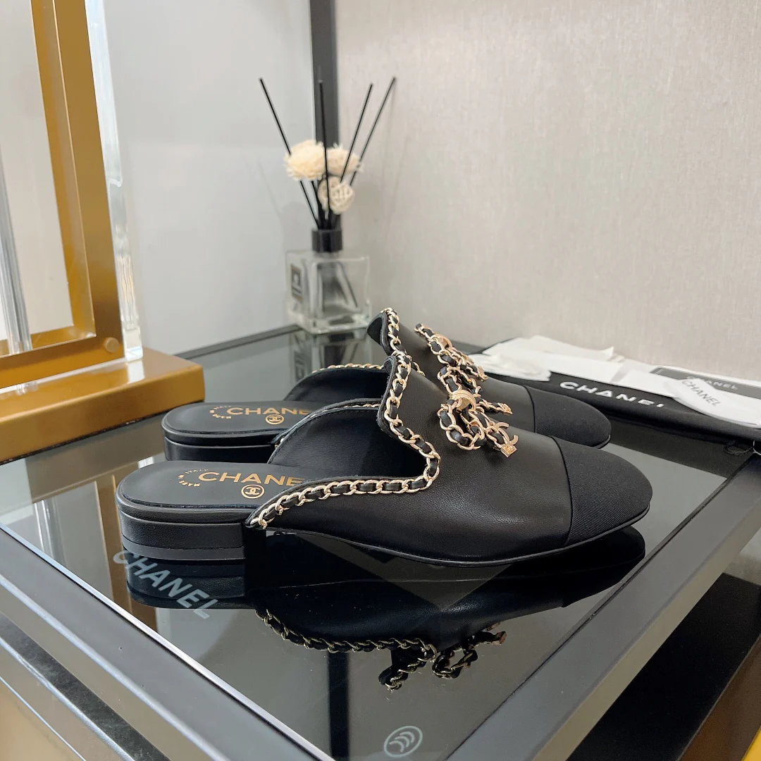 Chanel - Цепочка-бантик, полукрепление - Овечья кожа - Черный