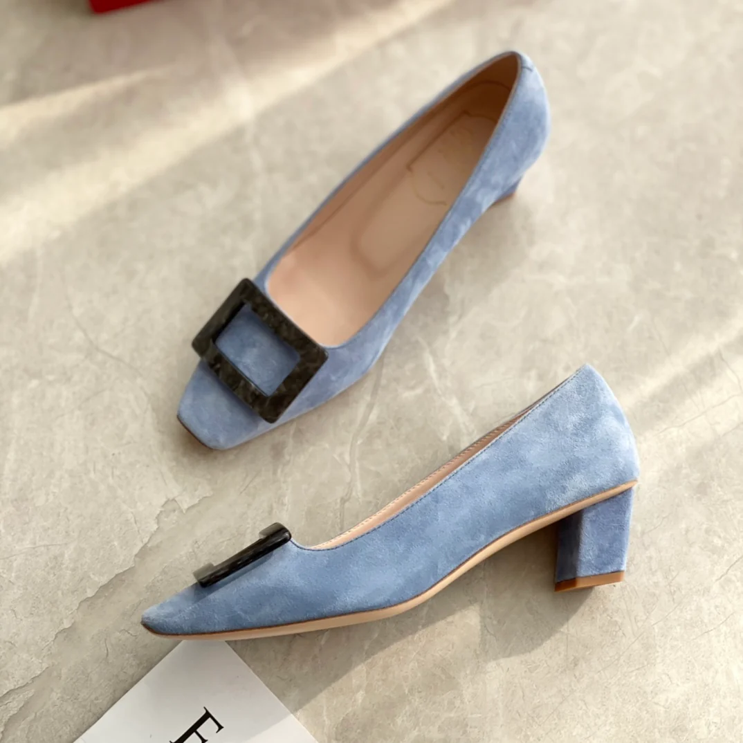 Обувь RV - Новинка начала осени 2023 года - Туфли на низком каблуке - Синие