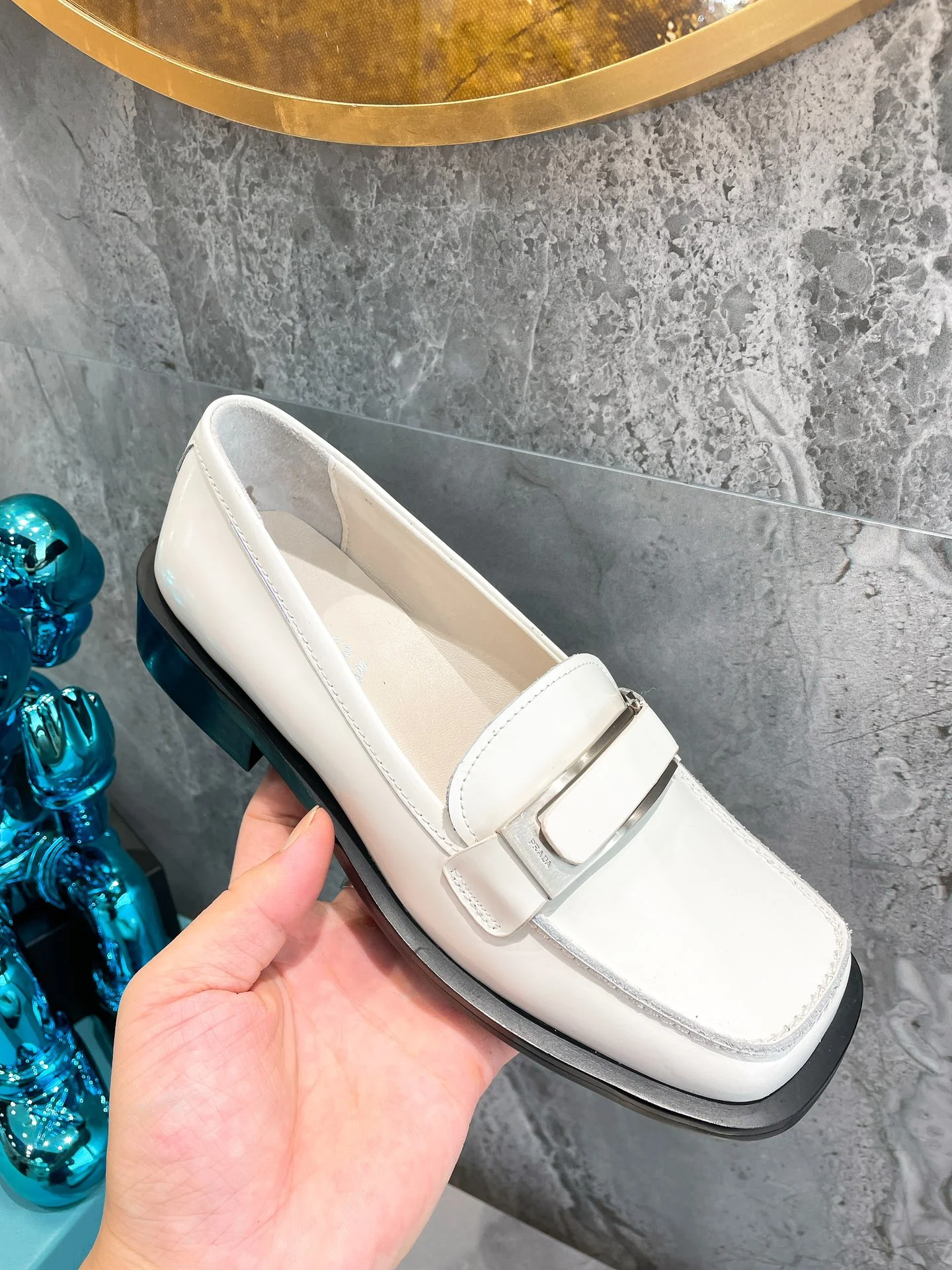 Туфли Prada - Prada - кожаные туфли с квадратным носком - белые