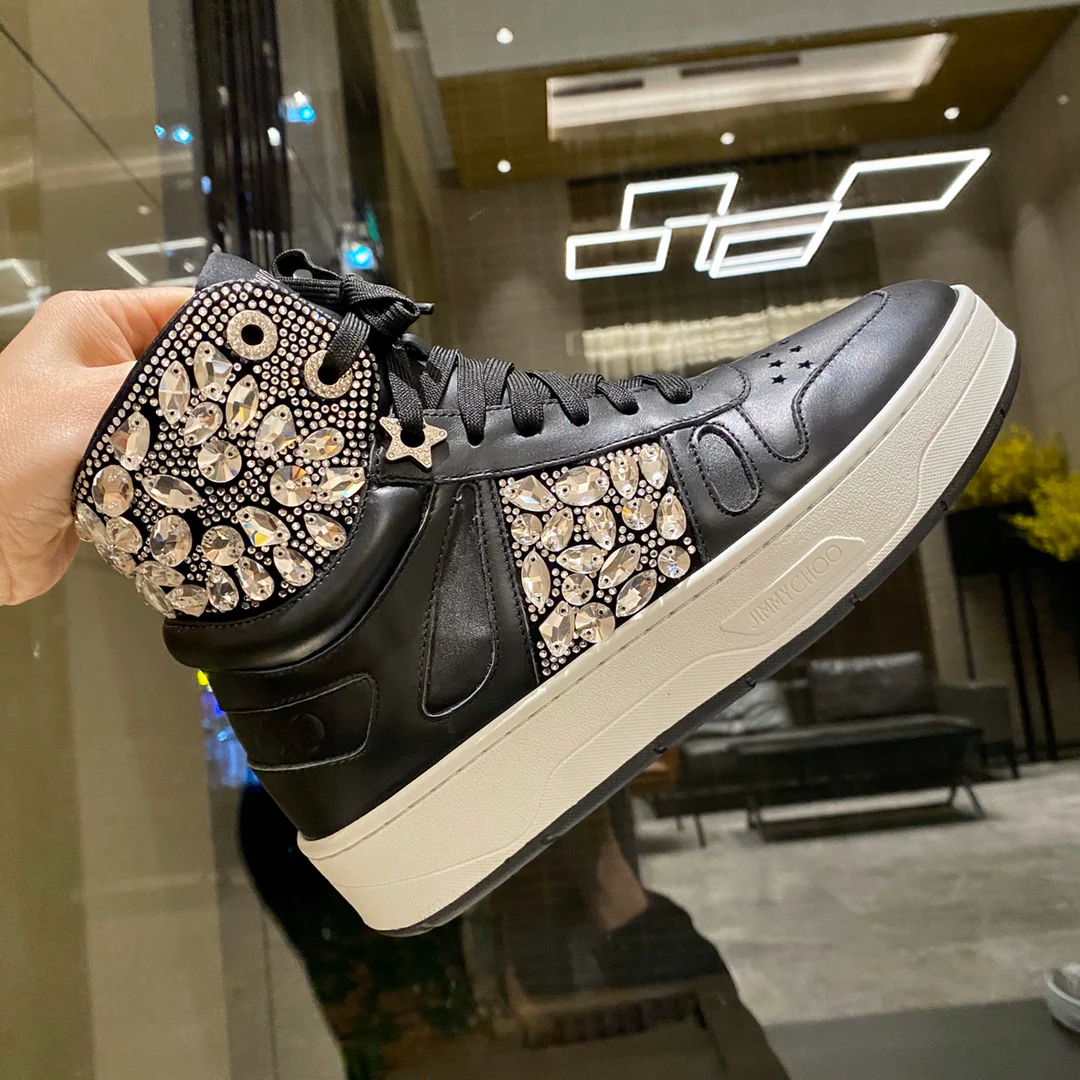 Jimmy - Верх из жемчуга - Платформа - Высокие - Повседневные туфли - Черные - 1