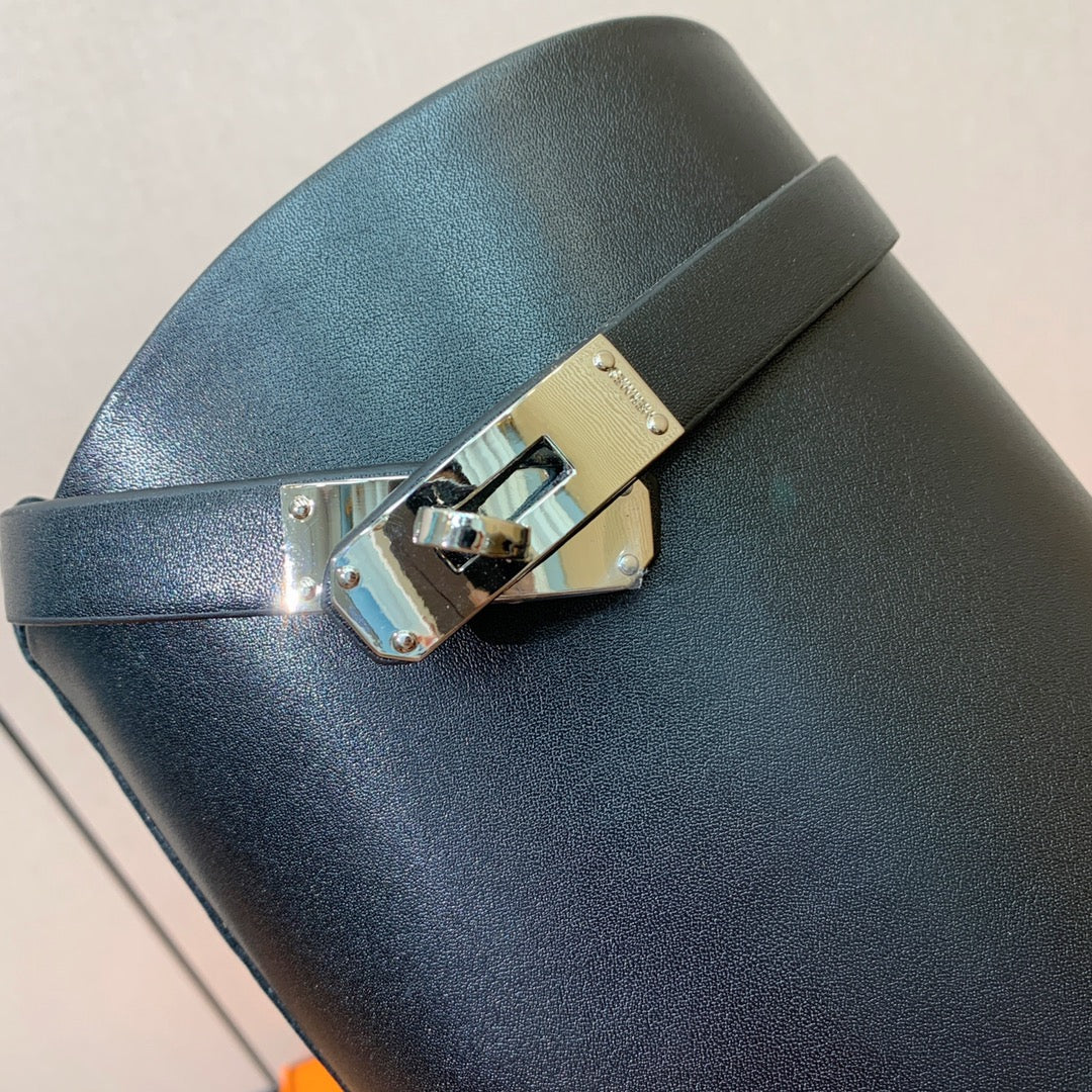 Сапоги для верховой езды Hermes Kelly с пряжкой - черные