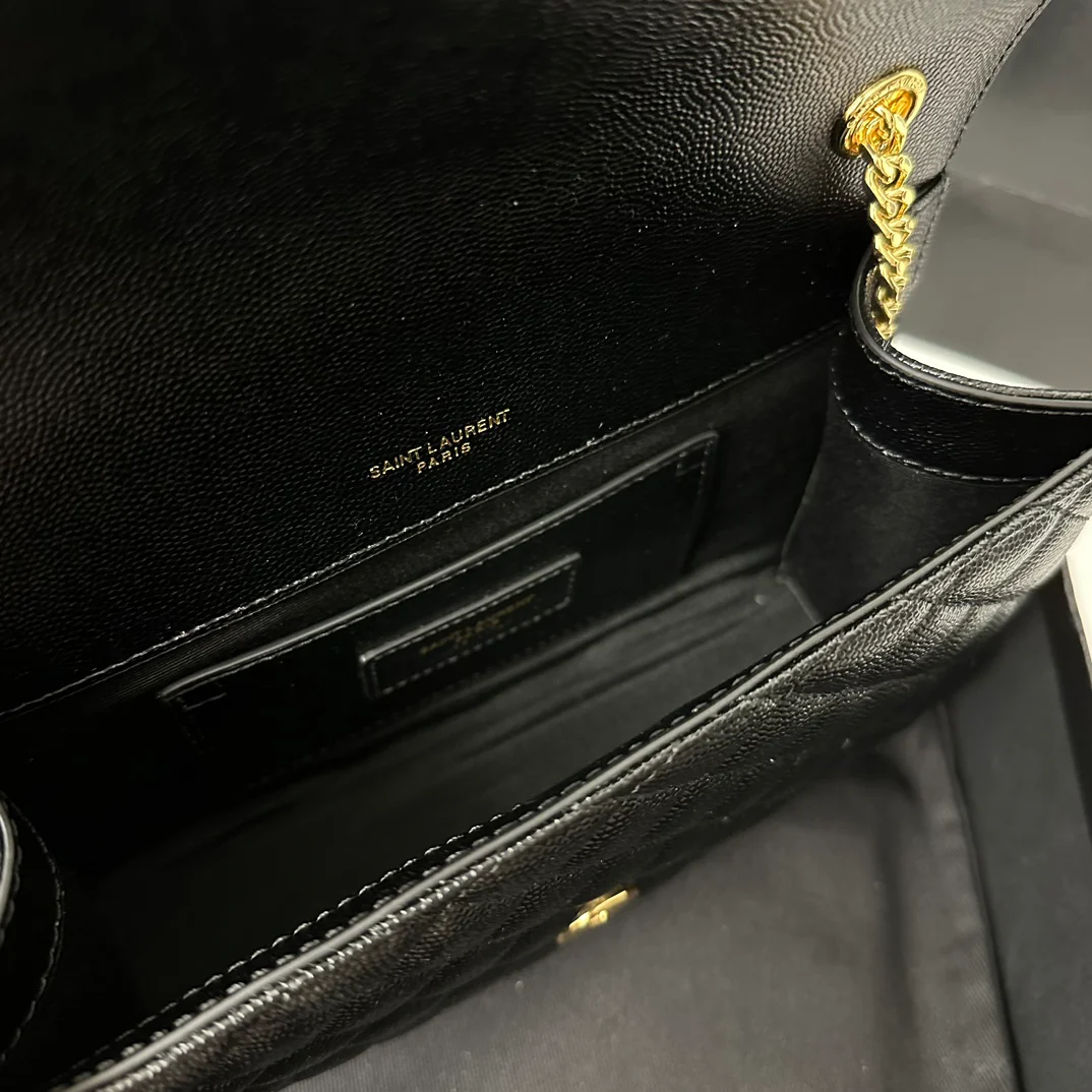 Конверт YSL, маленький, черный и золотой