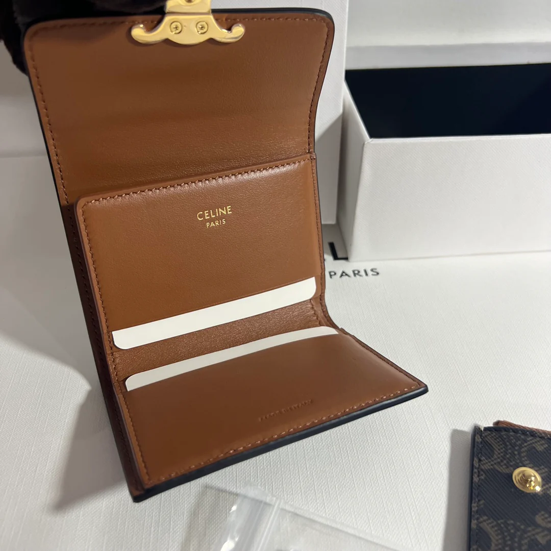 Celine-TRIOMPHE 二合一款 标志印花短款钱包