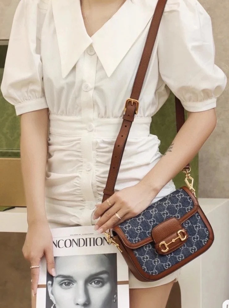 Джинсовая сумка-седло Gucci 1955