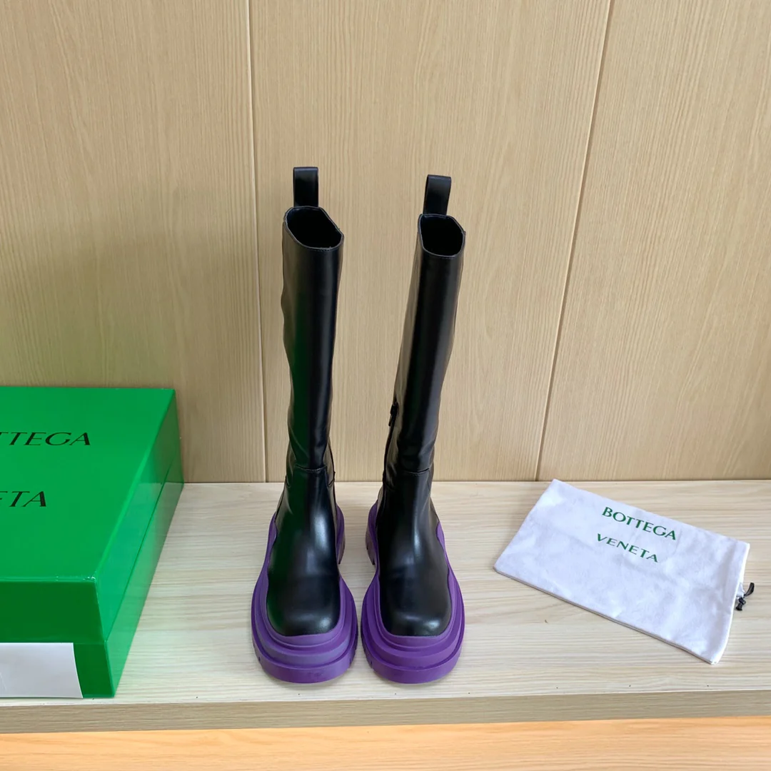 Новые высокие сапоги BV-22 осенне-зимняя коллекция - фиолетовая подошва