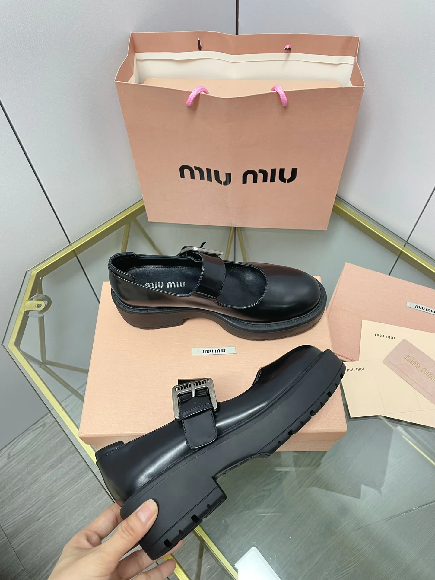 Miu Miu - Кожаные туфли-сапоги