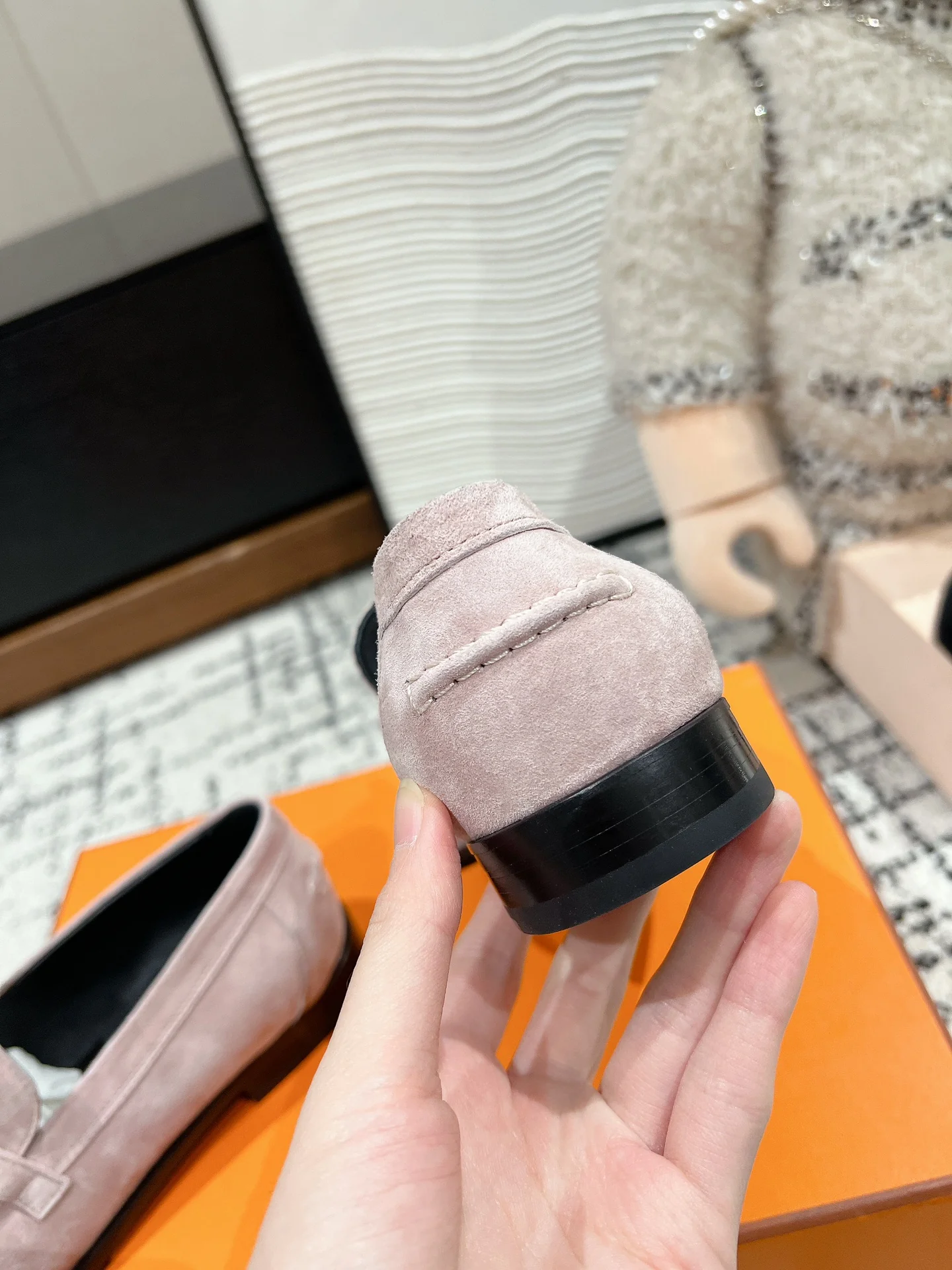 Лоферы Hermes Kelly Buckle 2024 — розовые