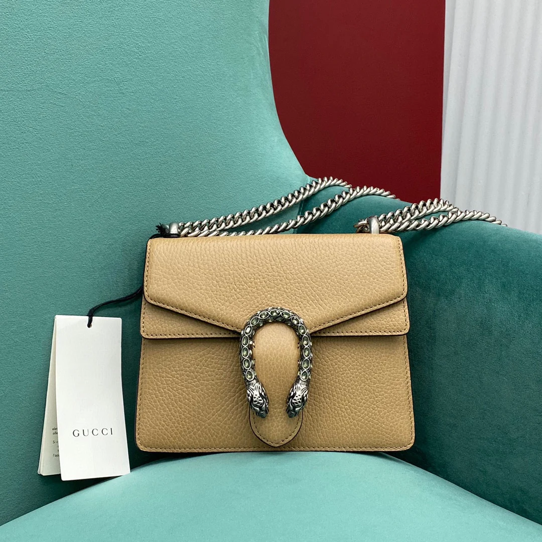 Сумка Gucci Dionysus, маленькая, в текстуре ?личи? и абрикосовом цвете.